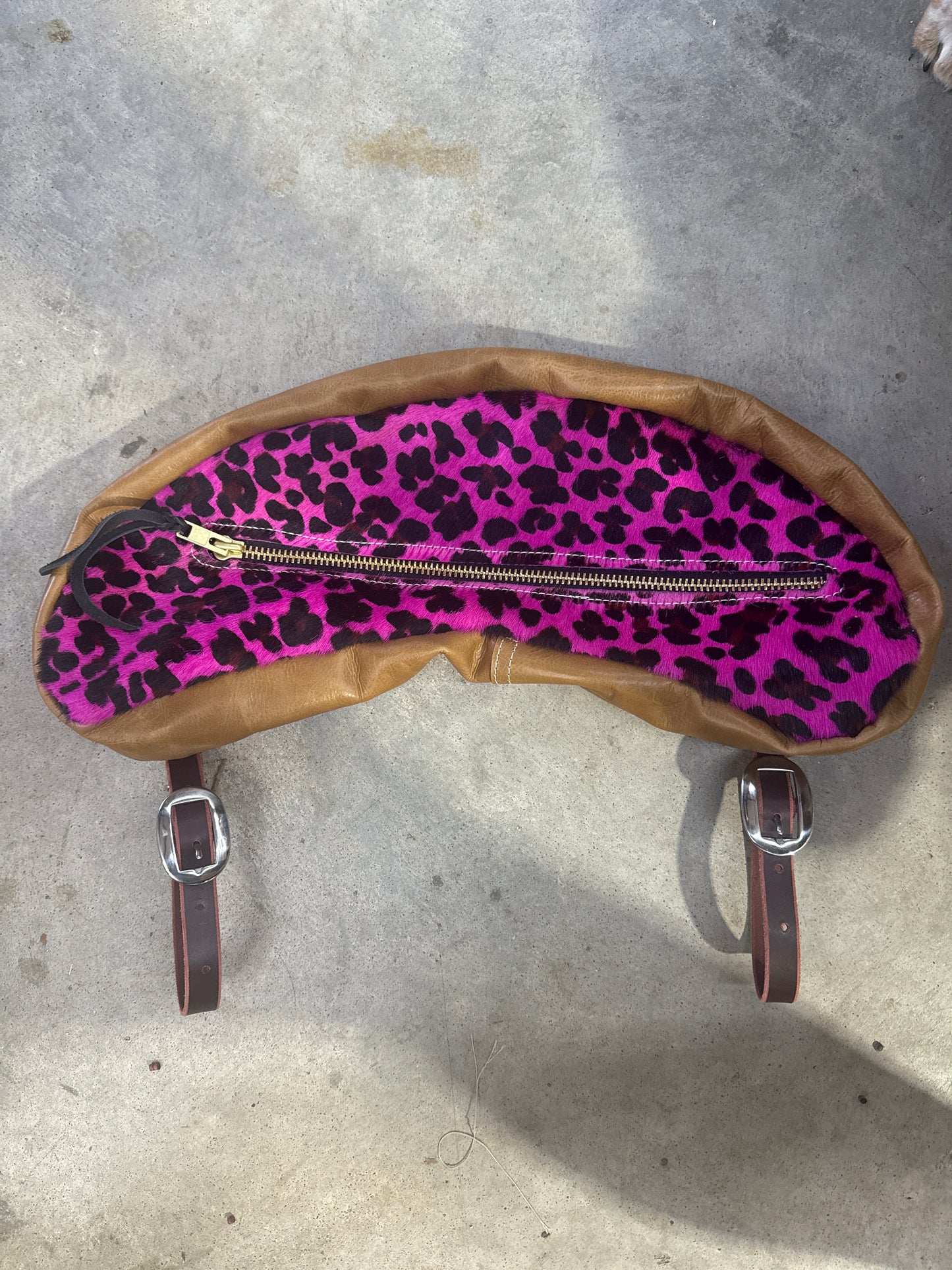 Hot pink cheetah large bag