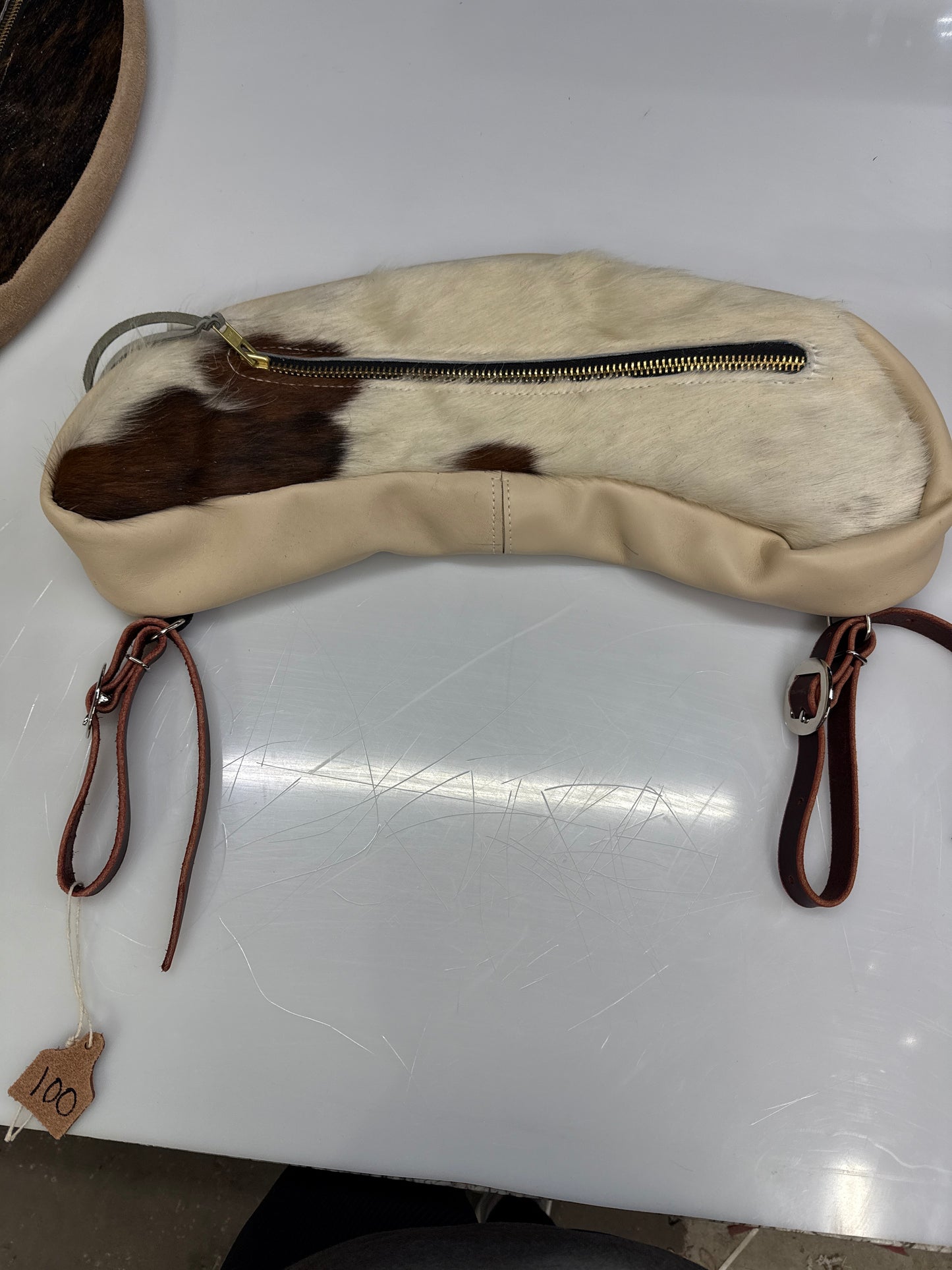 Hair on hide large cantle bag
