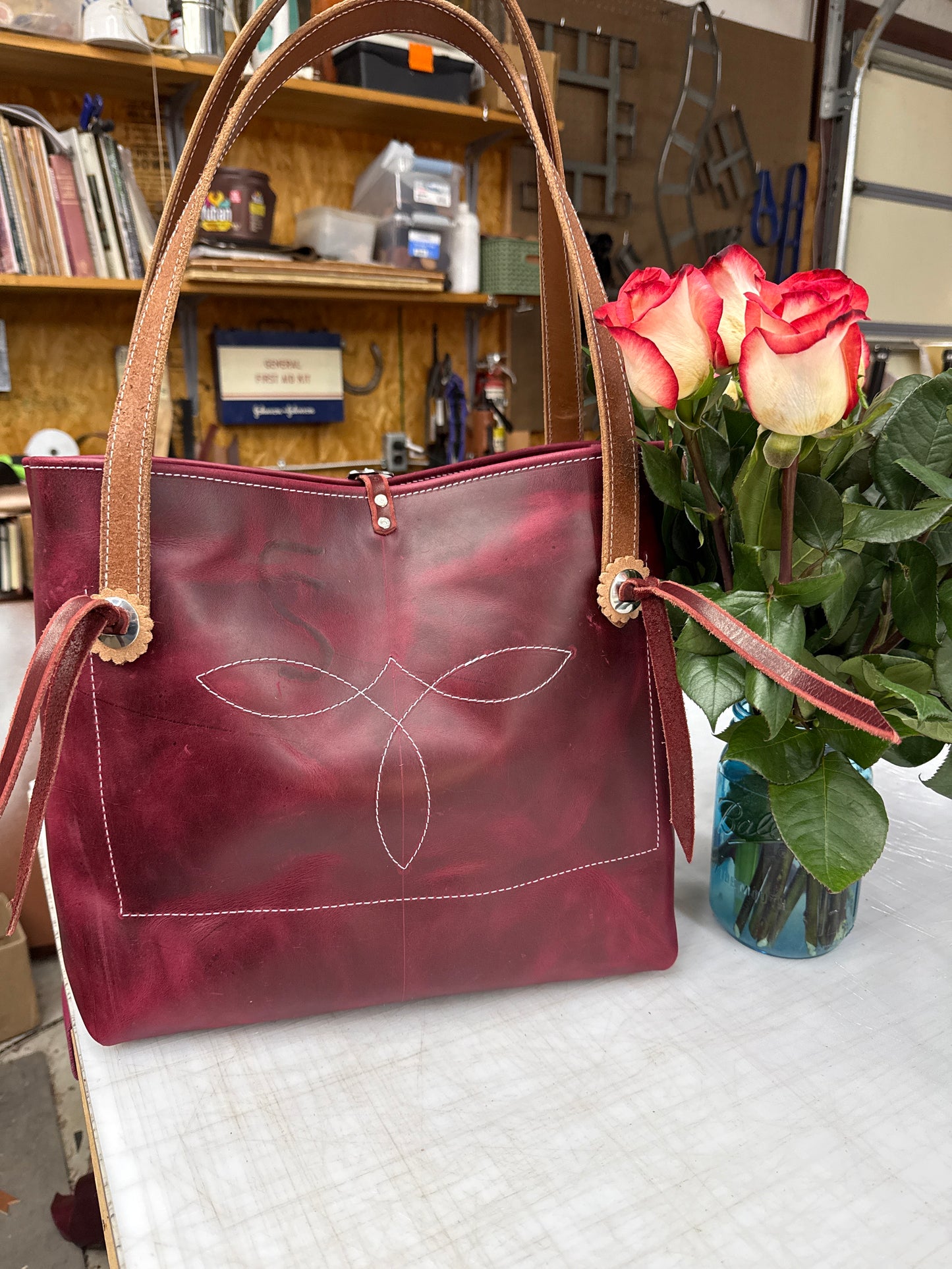 Burgundy smooth bag
