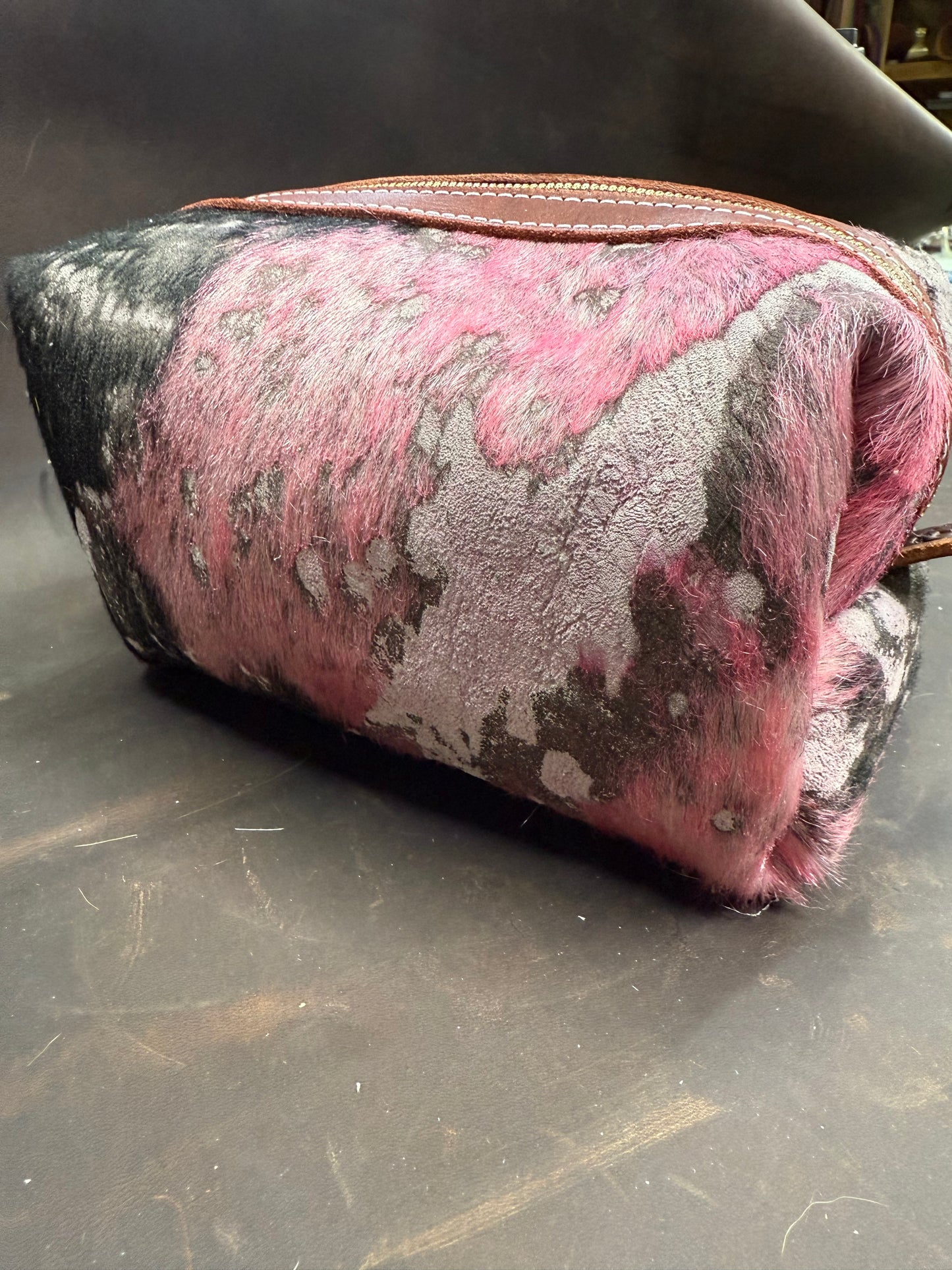 Pink and black bag