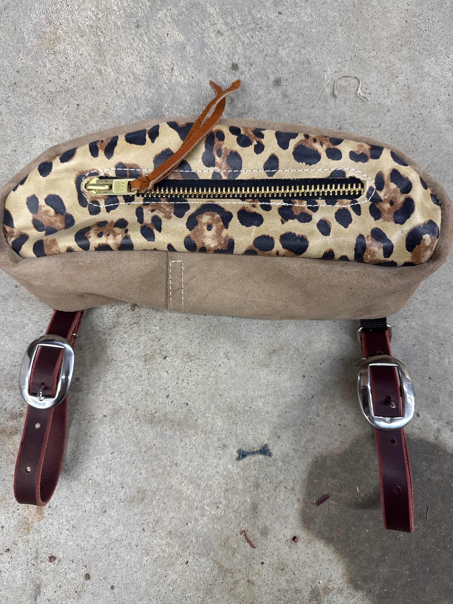 Leopard smooth small bag