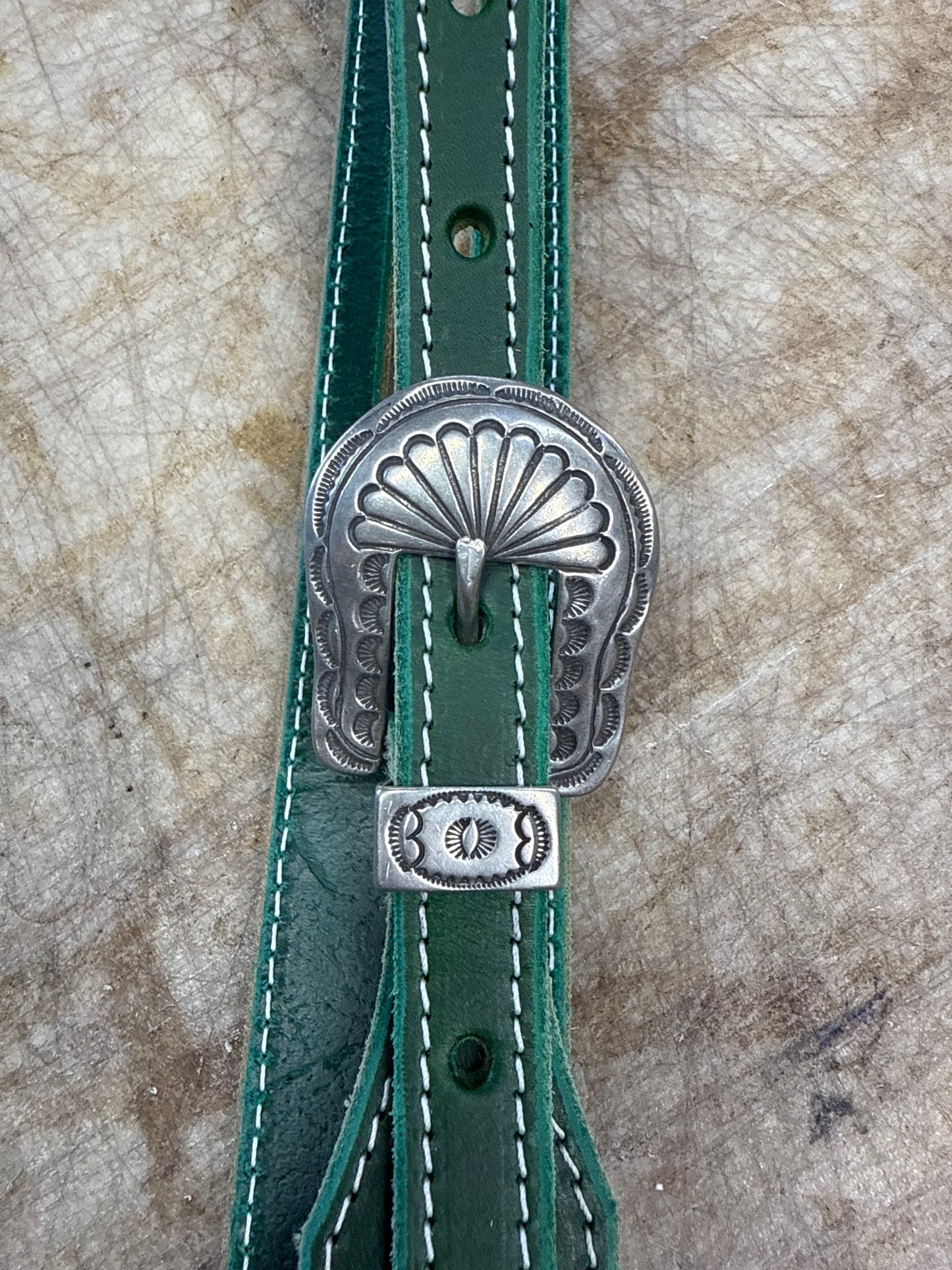 Stock buckle green headstall