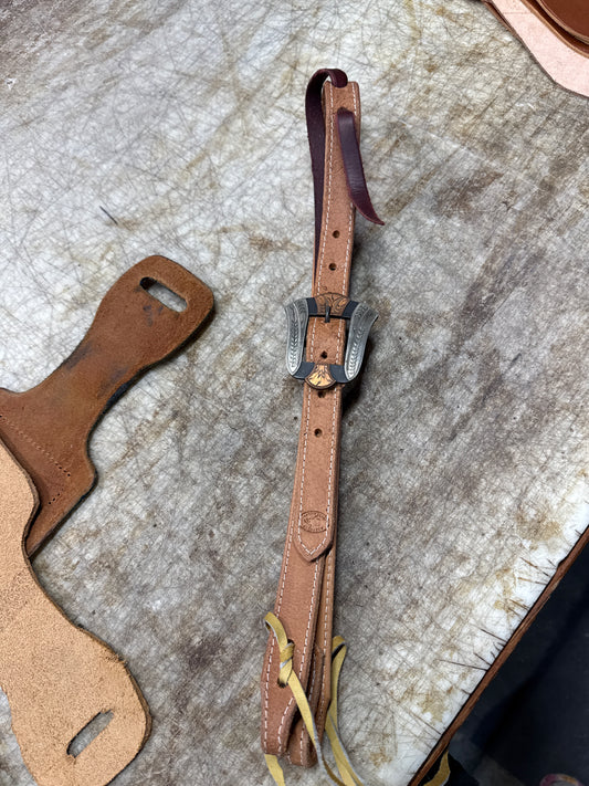 Vigil buckle with Horny Toad Headstall