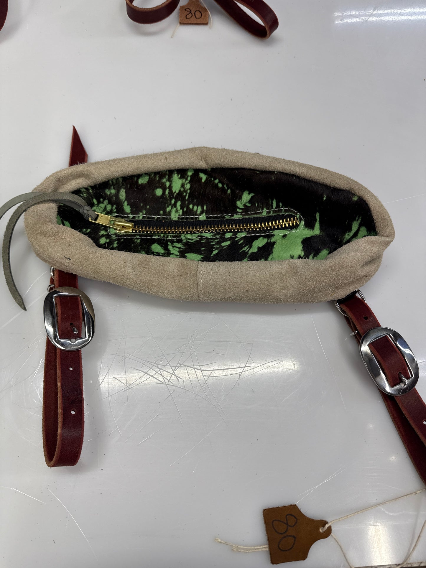 Green and black small bag