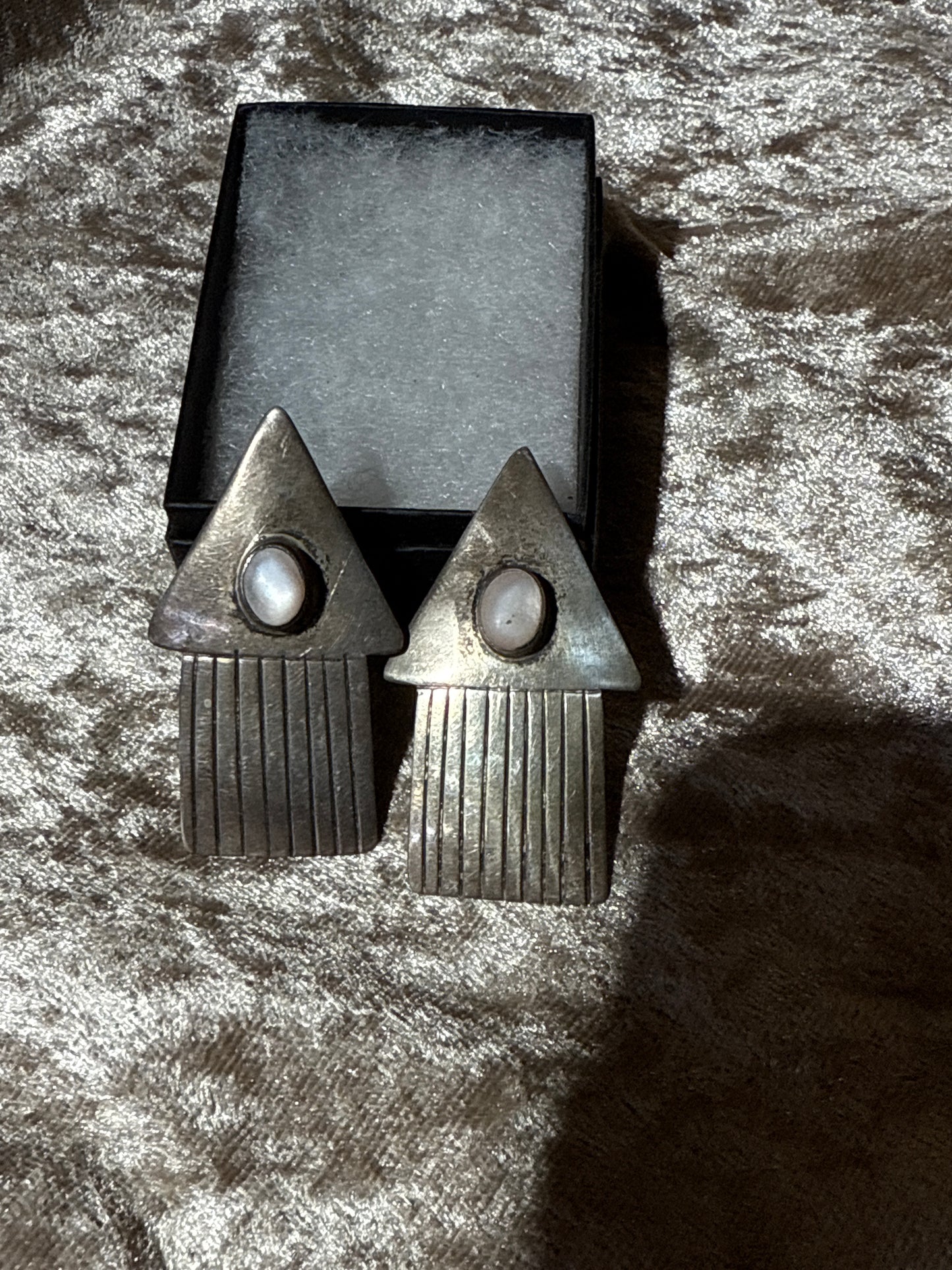 Vintage sterling with mother of pearl earrings