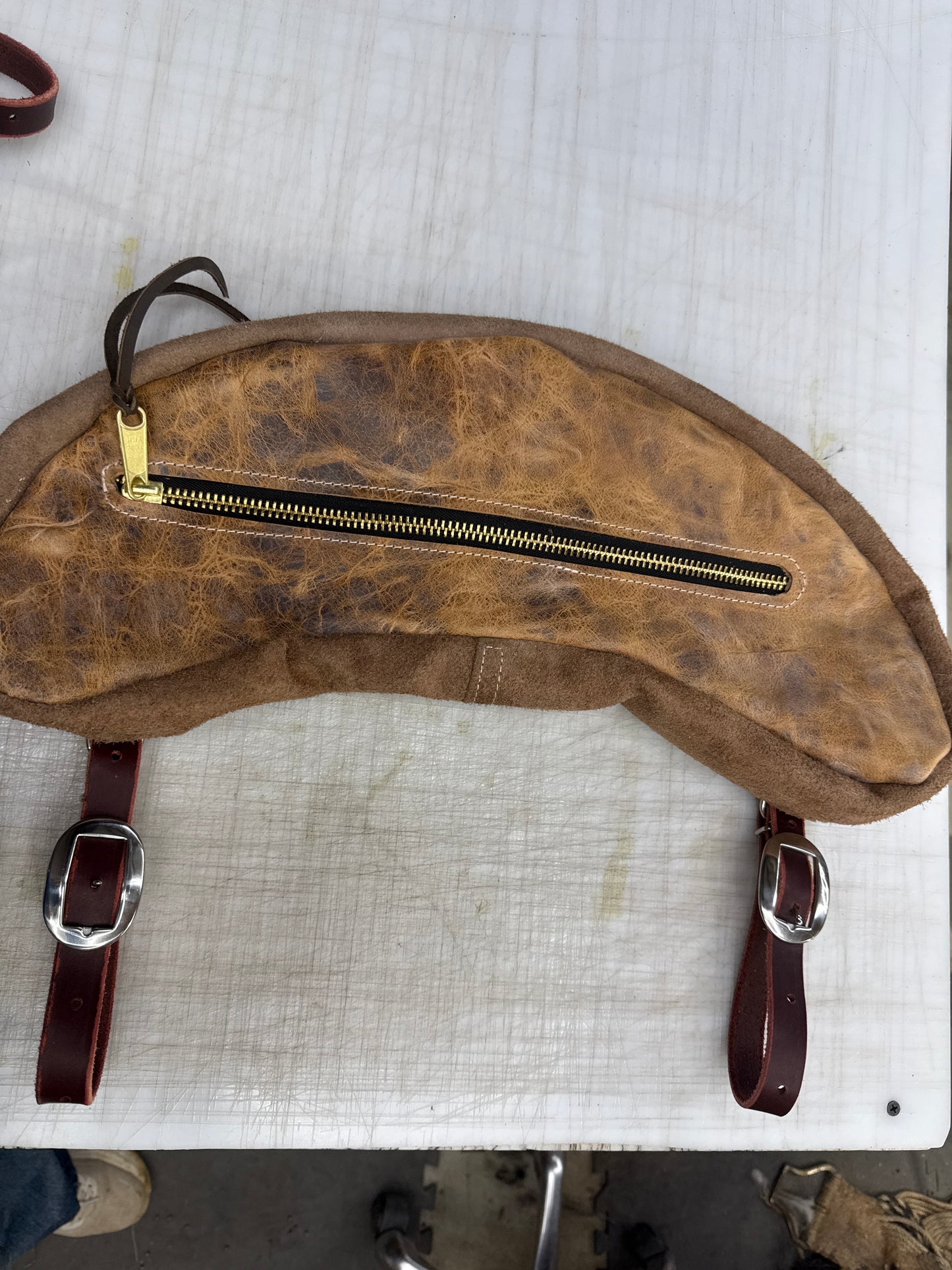 Large brown oil cantle bag