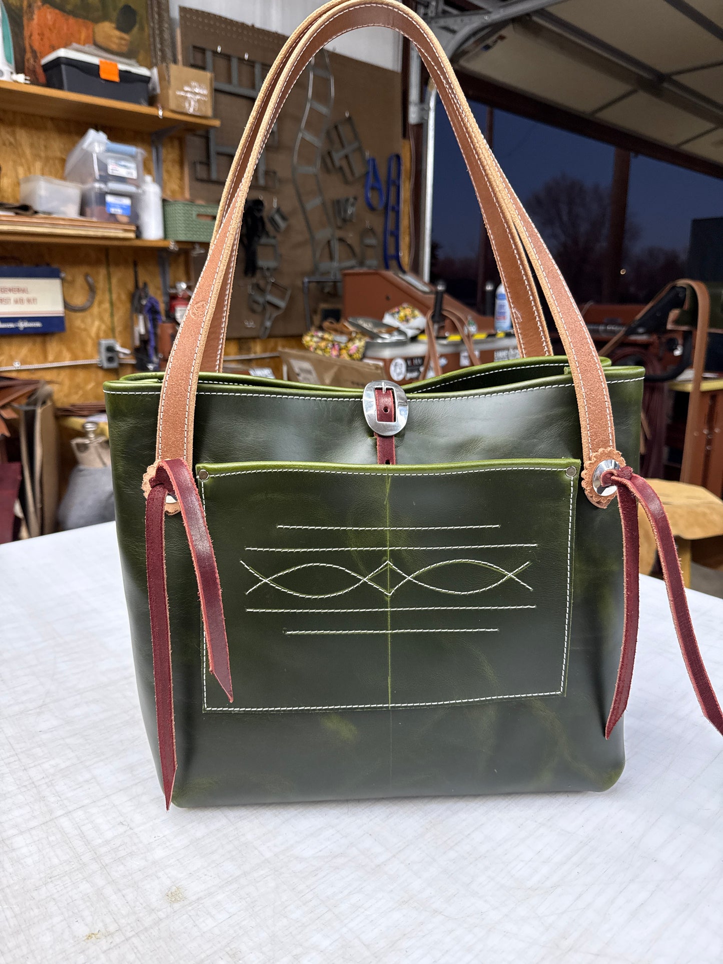Olive green tote