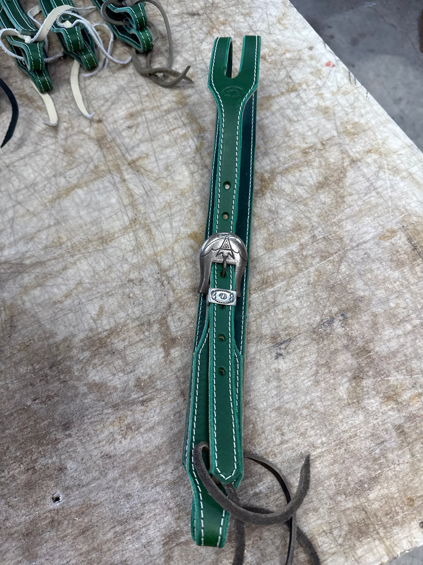 Stock buckle green headstall