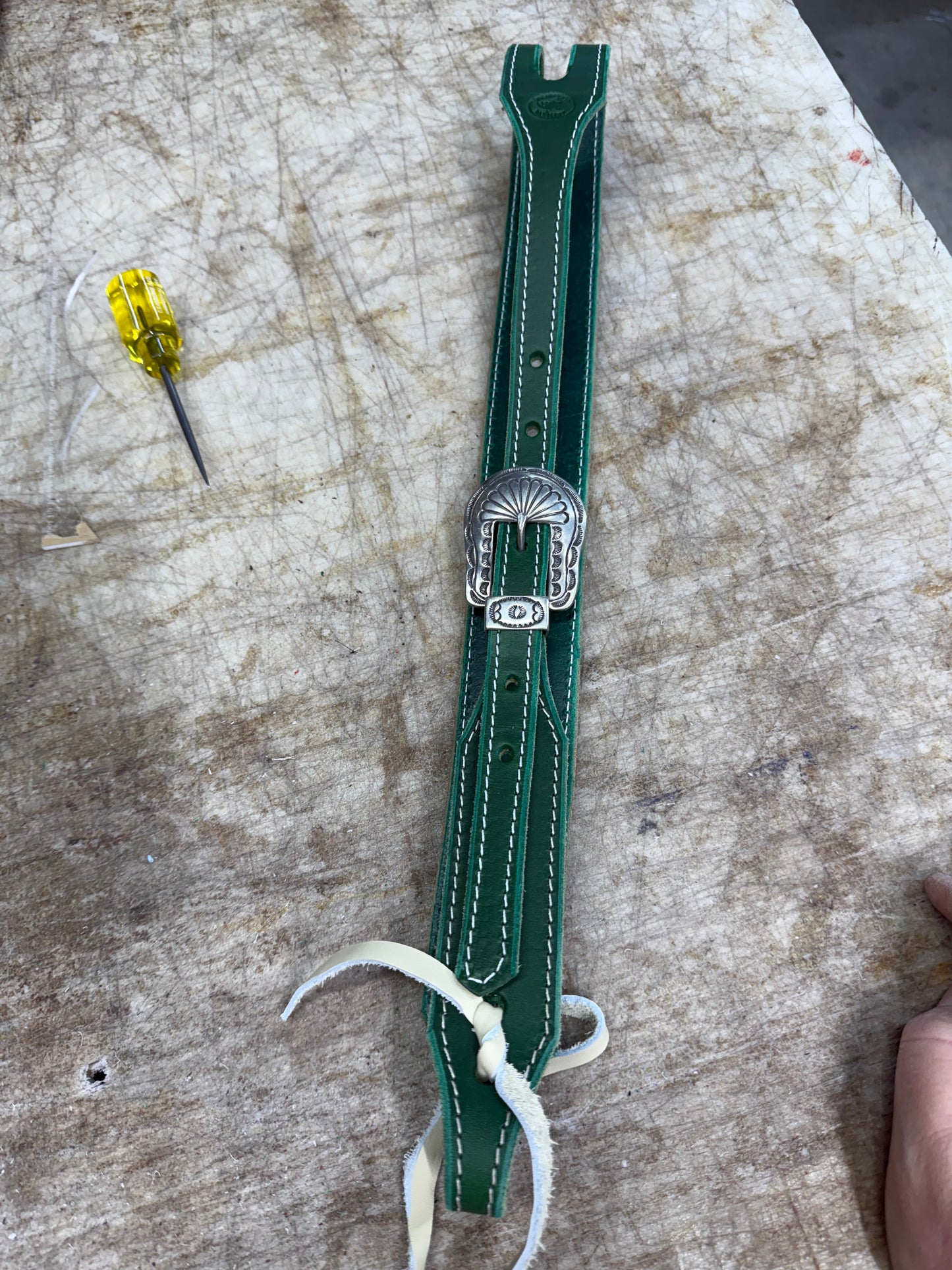 Stock buckle green headstall