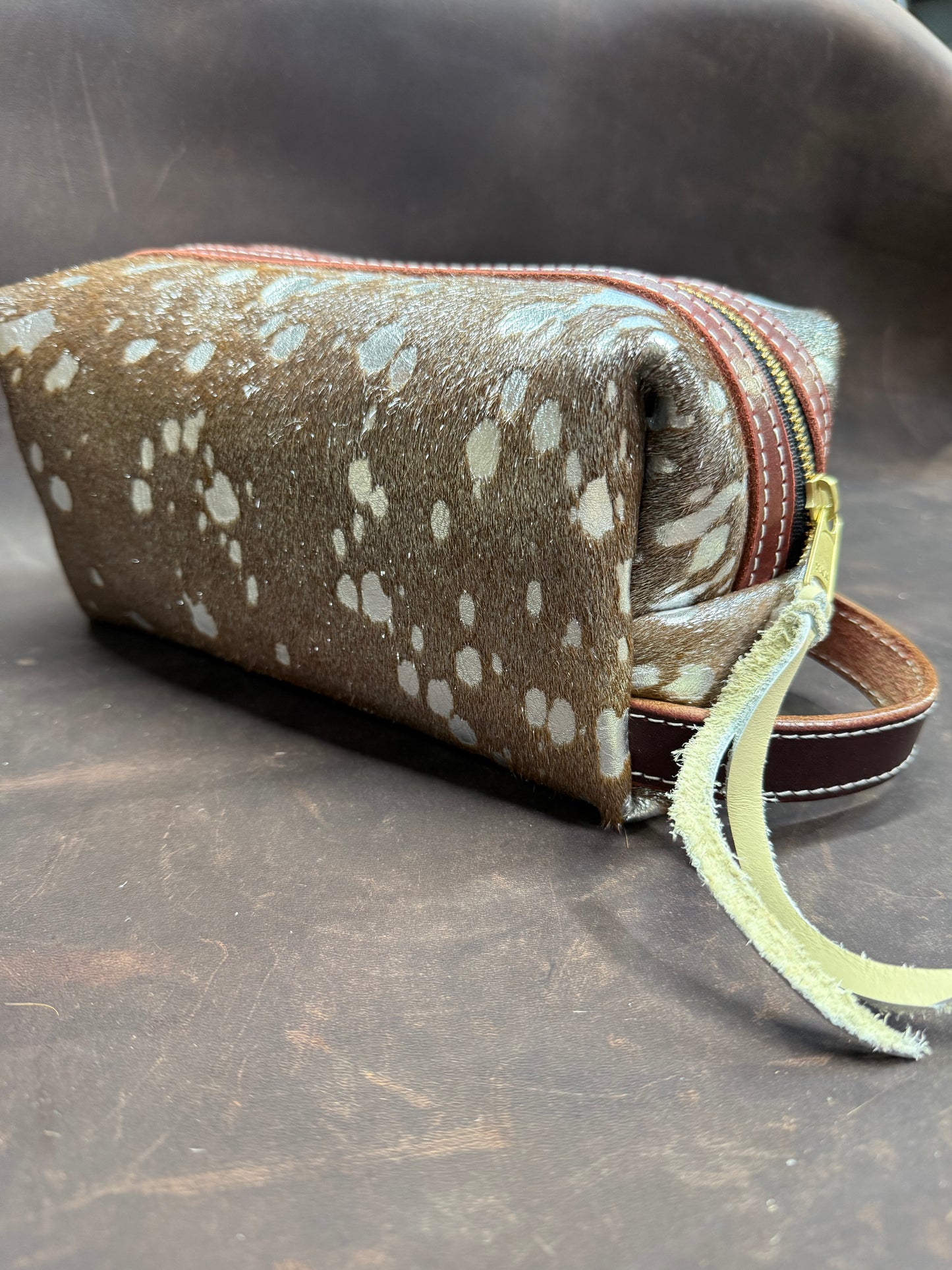 Silver acid hair on bag