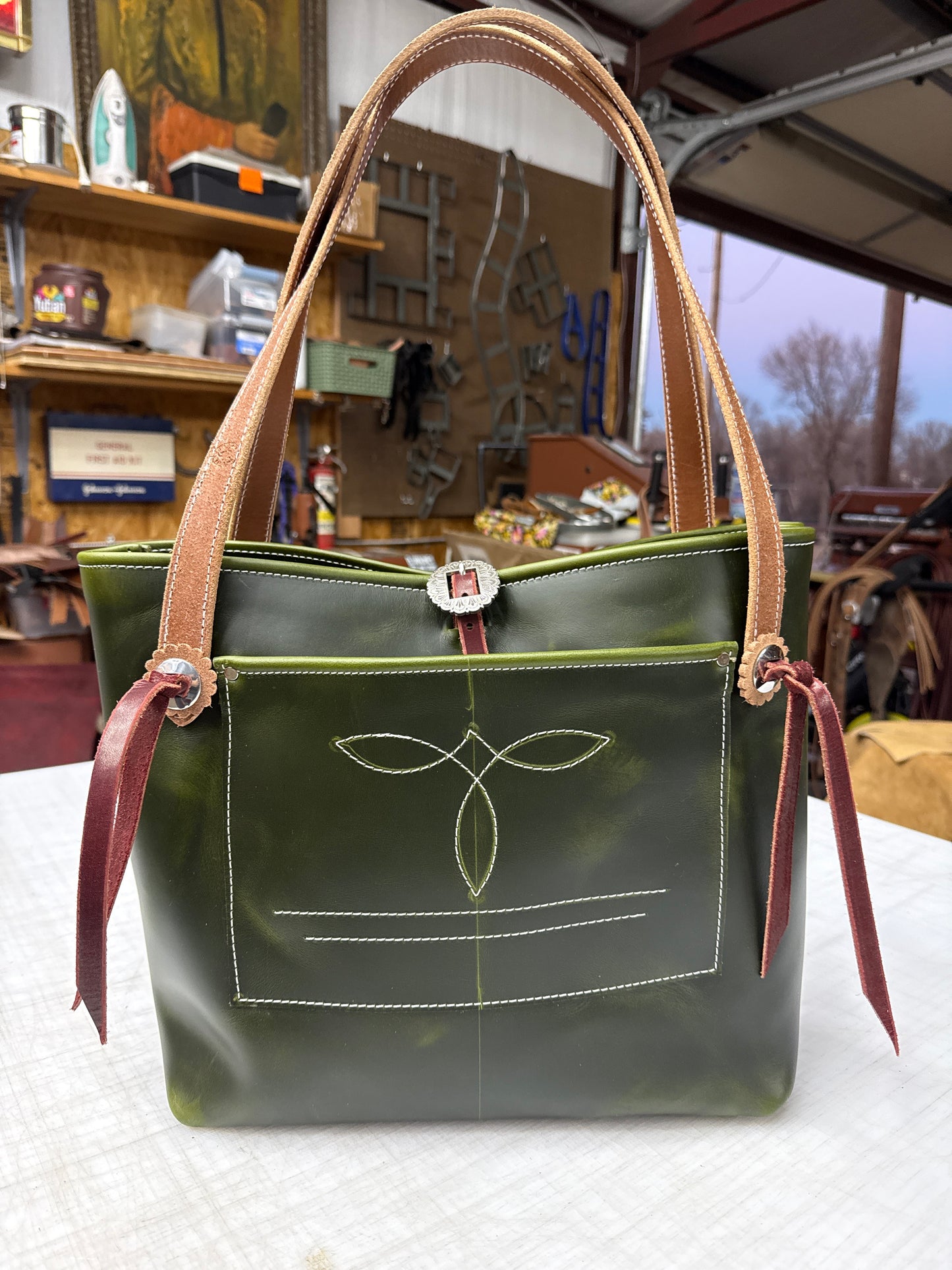 Olive green tote