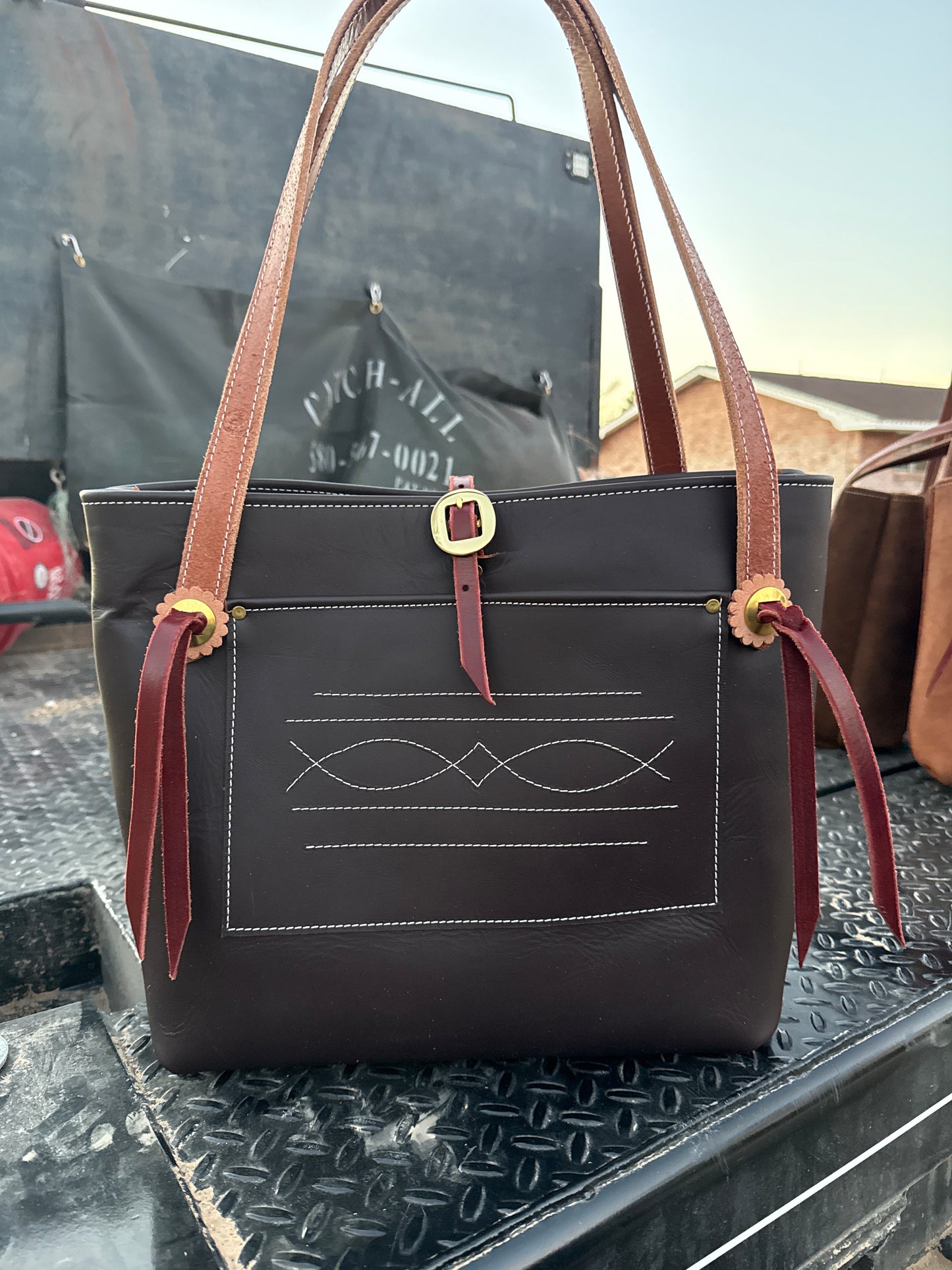 Dark brown tote