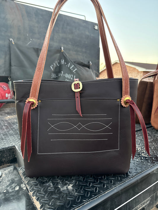 Dark brown tote