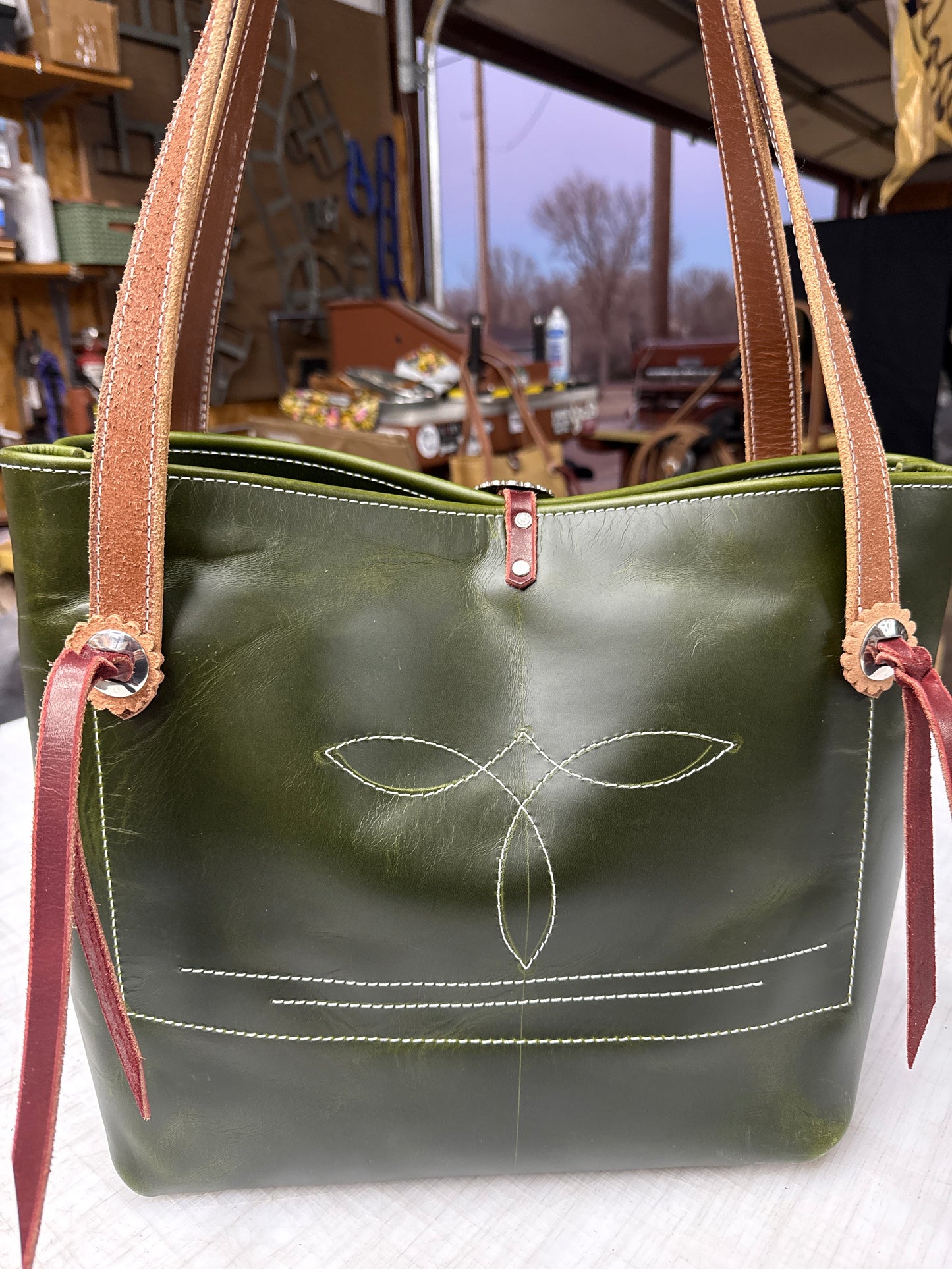 Olive green tote