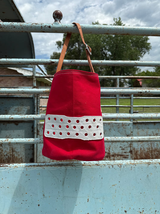 Red feed bag