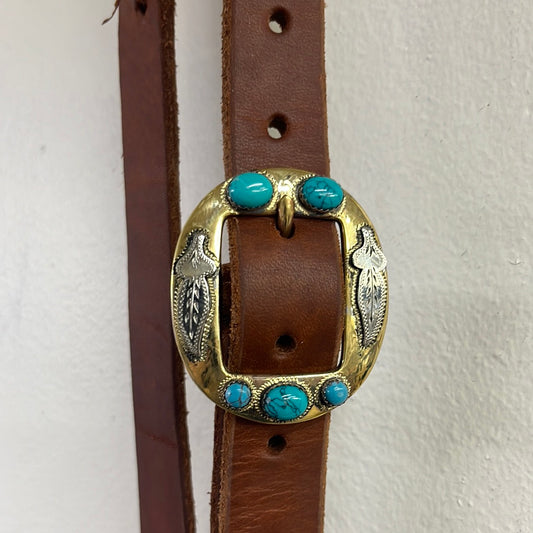 Turquoise mounted Brass Buckle