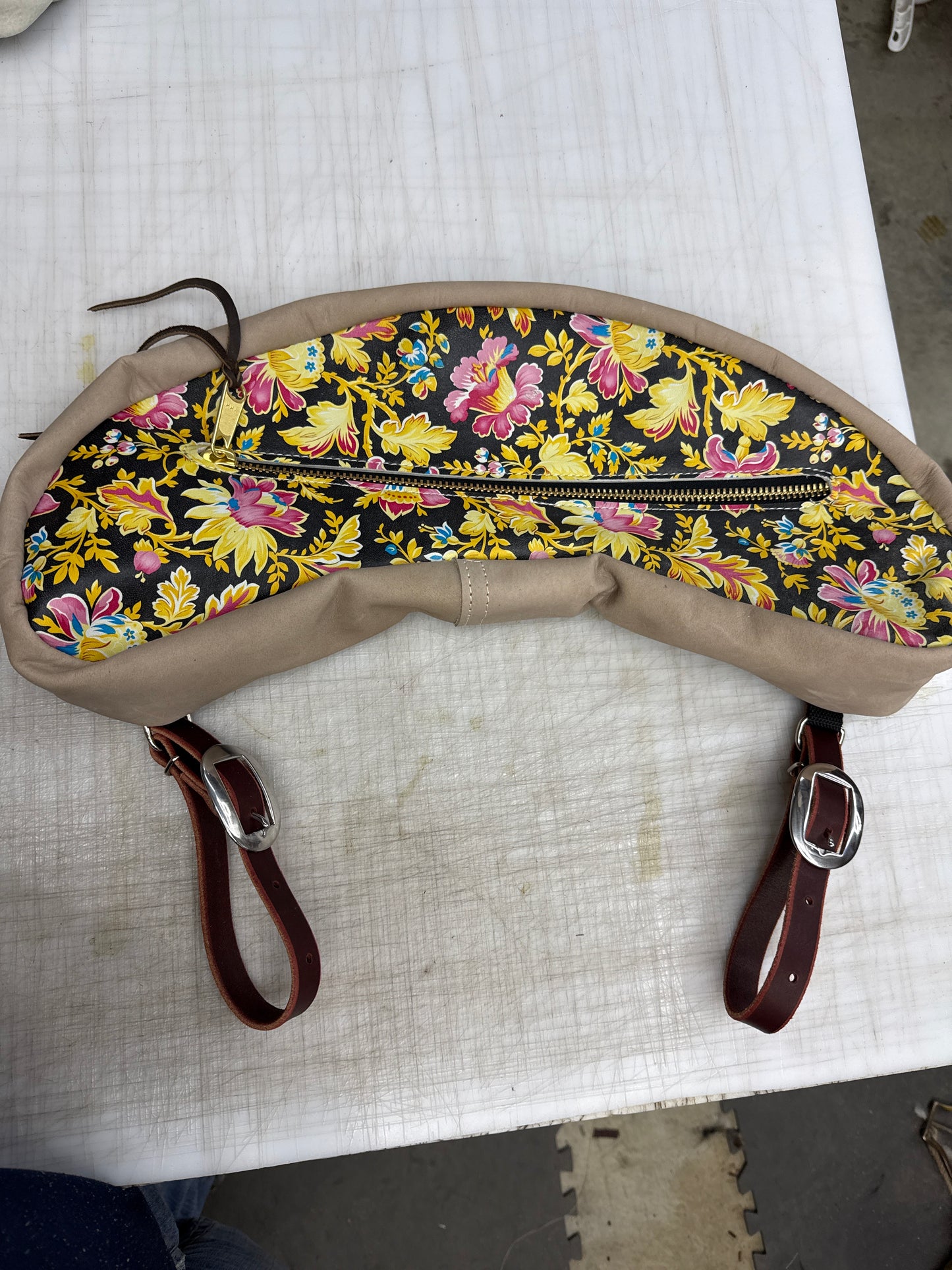 Black floral large cantle bag!