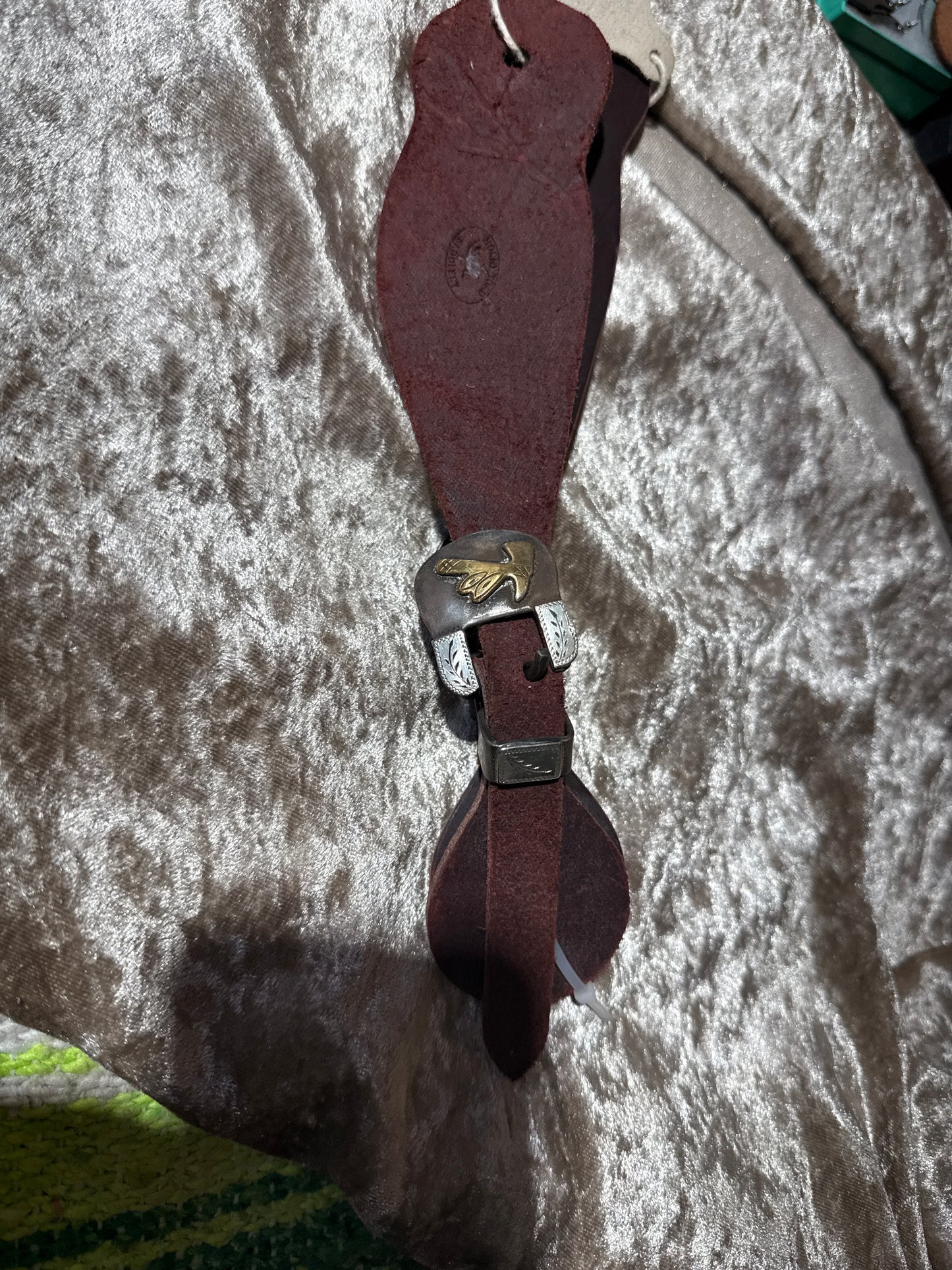 Handmade spur straps brass tomahawk