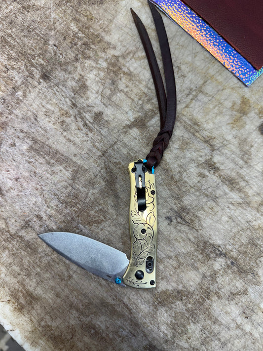 Engraved bench made knife