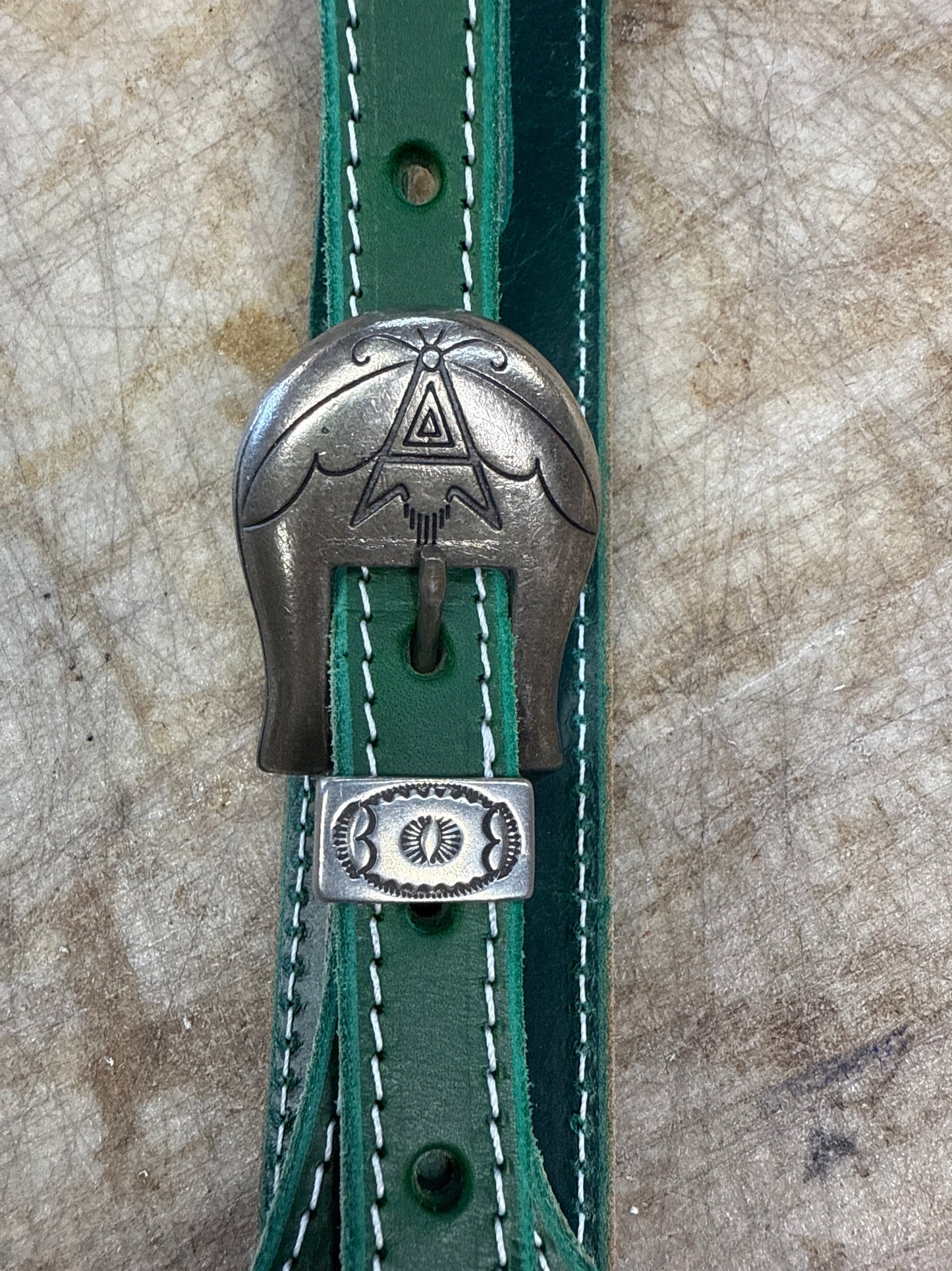 Stock buckle green headstall