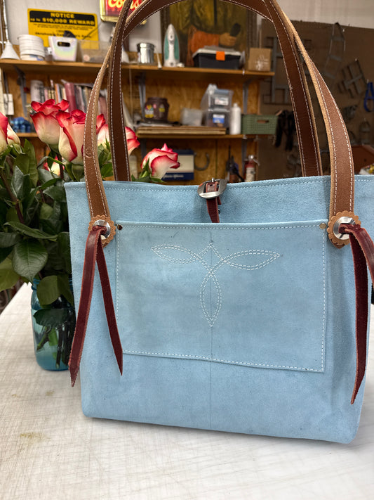 Ruff out baby blue tote