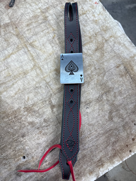 Black with red stitching