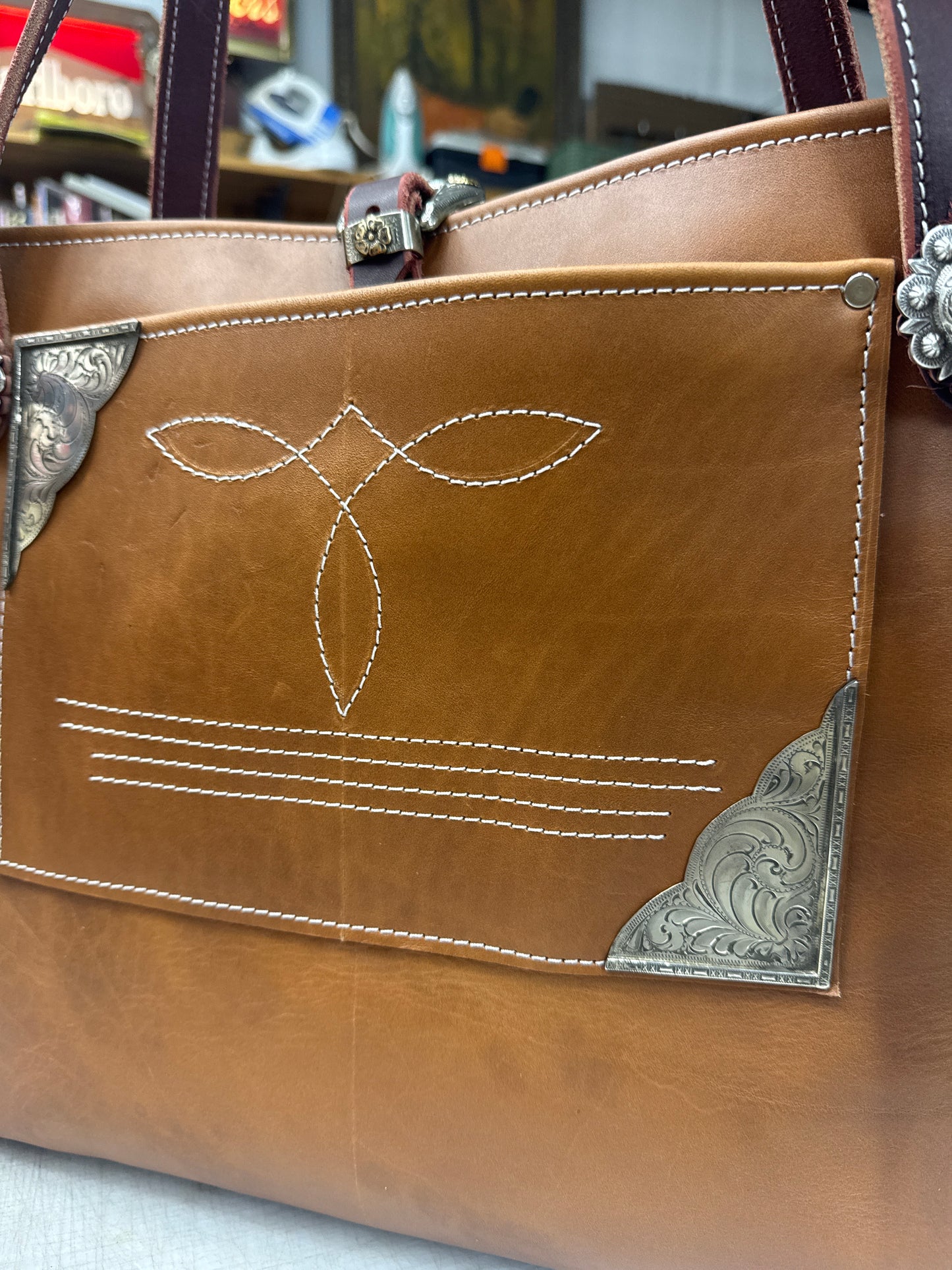 Vintage silver tote