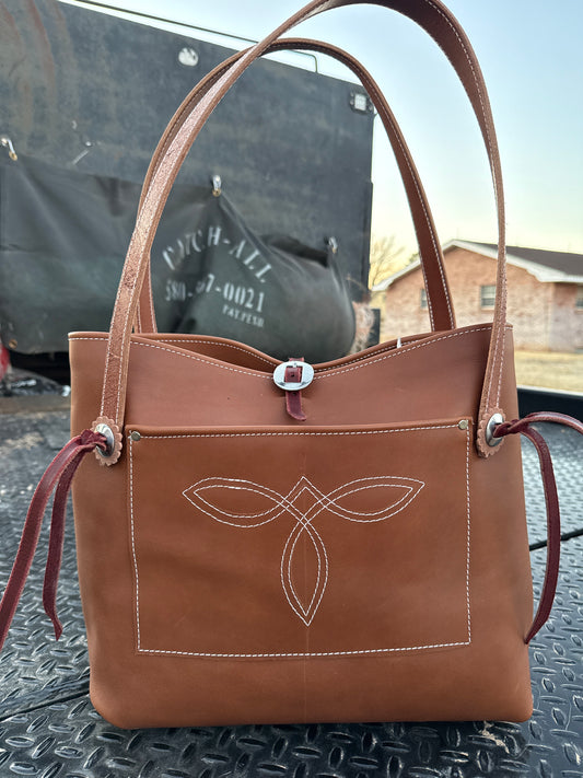 Smooth brown tote