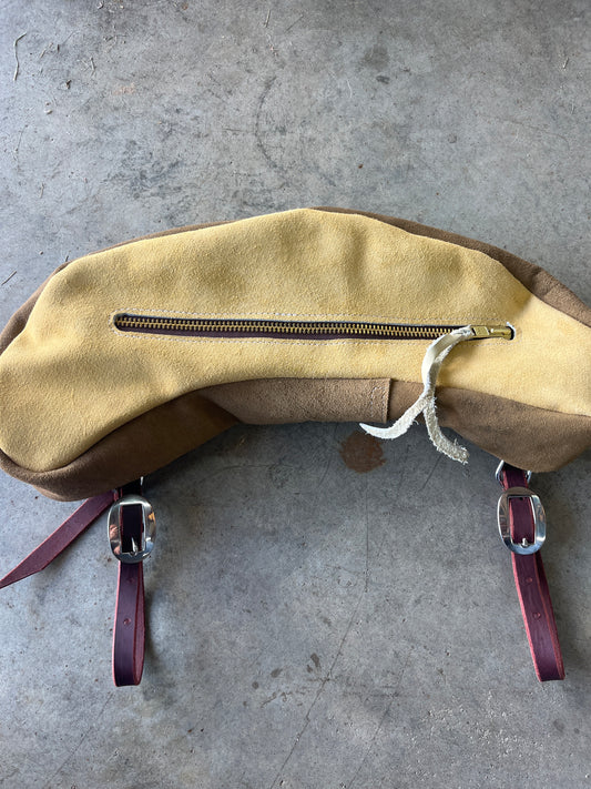 Large ruff out boar hide bag