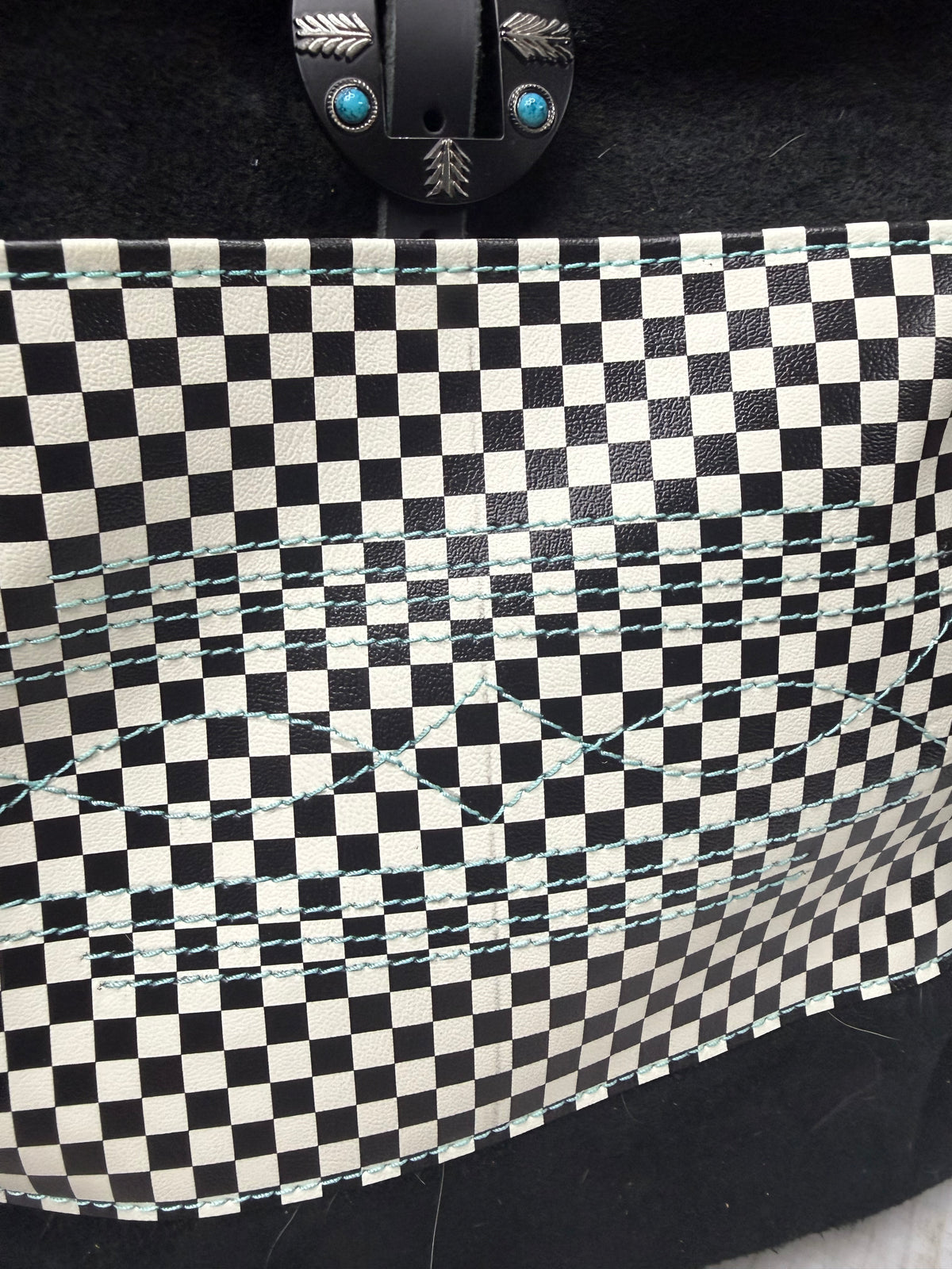 Black checker tote