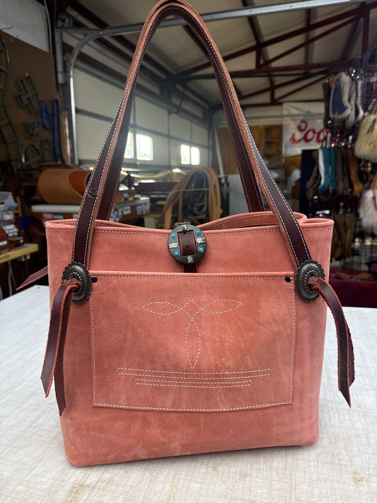 Coral pink tote