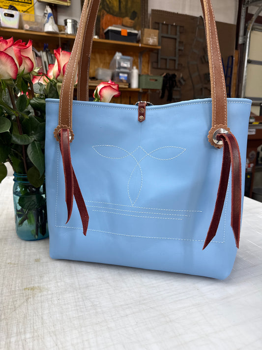 Baby blue smooth out tote