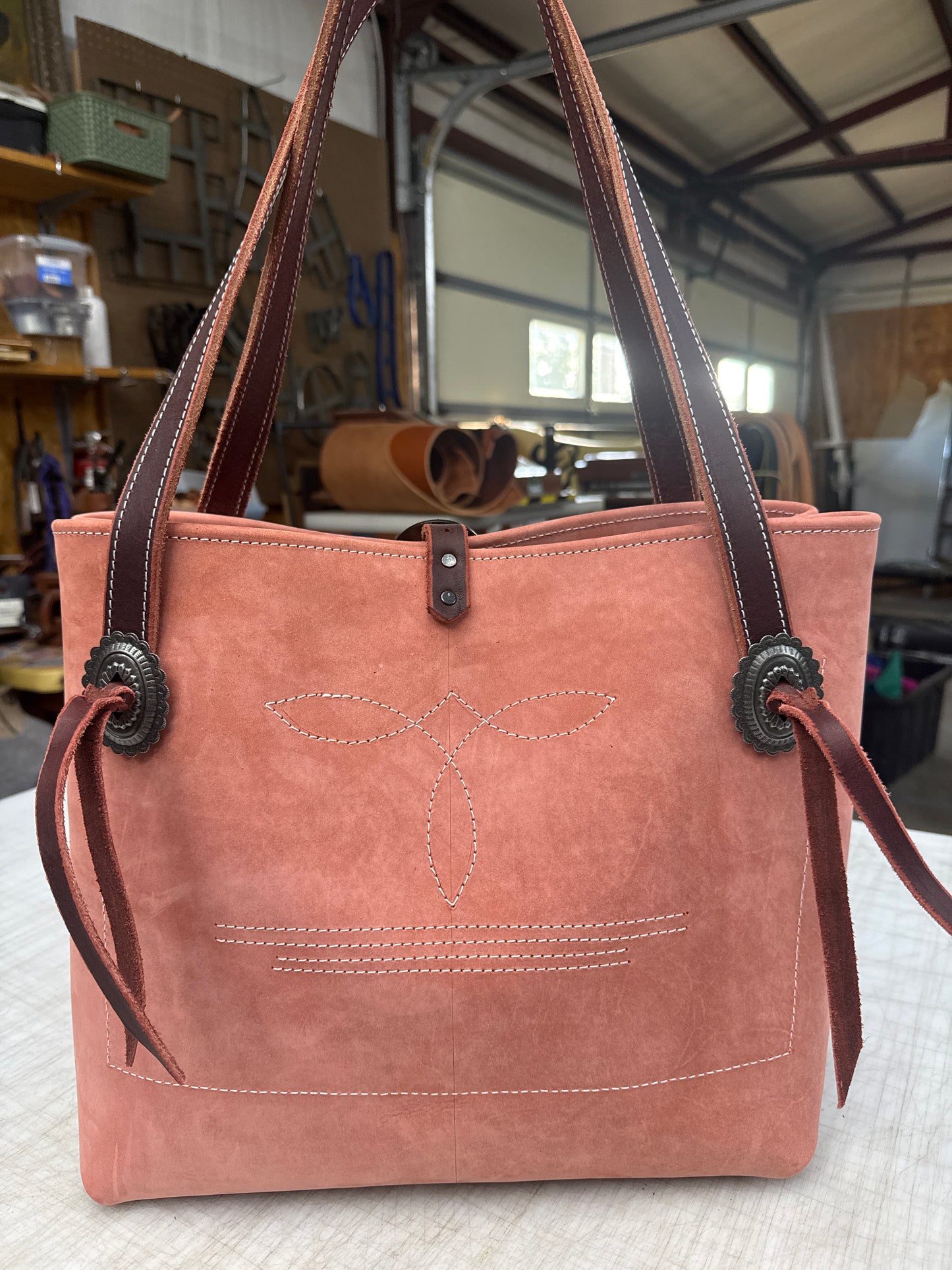 Coral pink tote