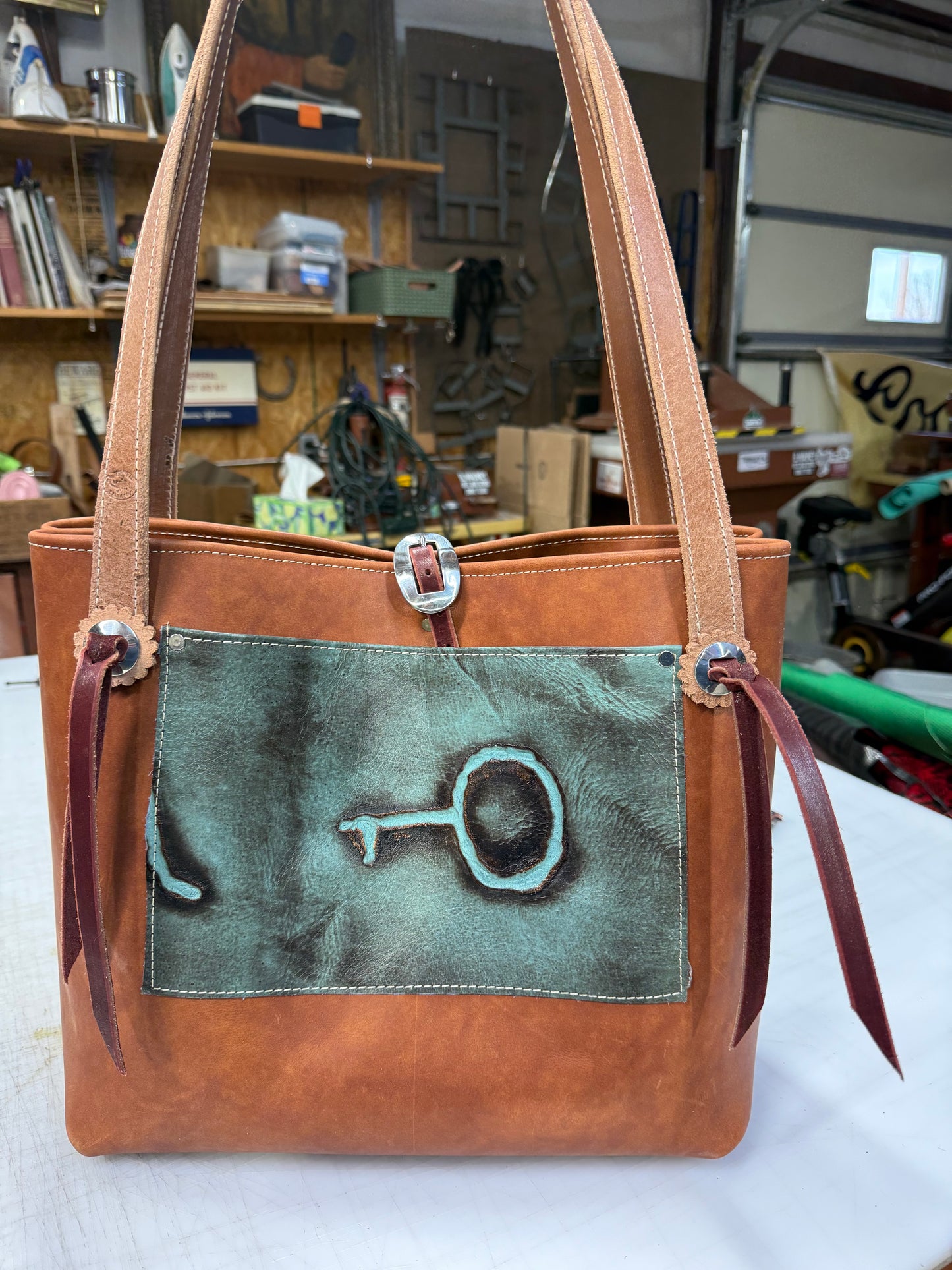 Brown tote bag