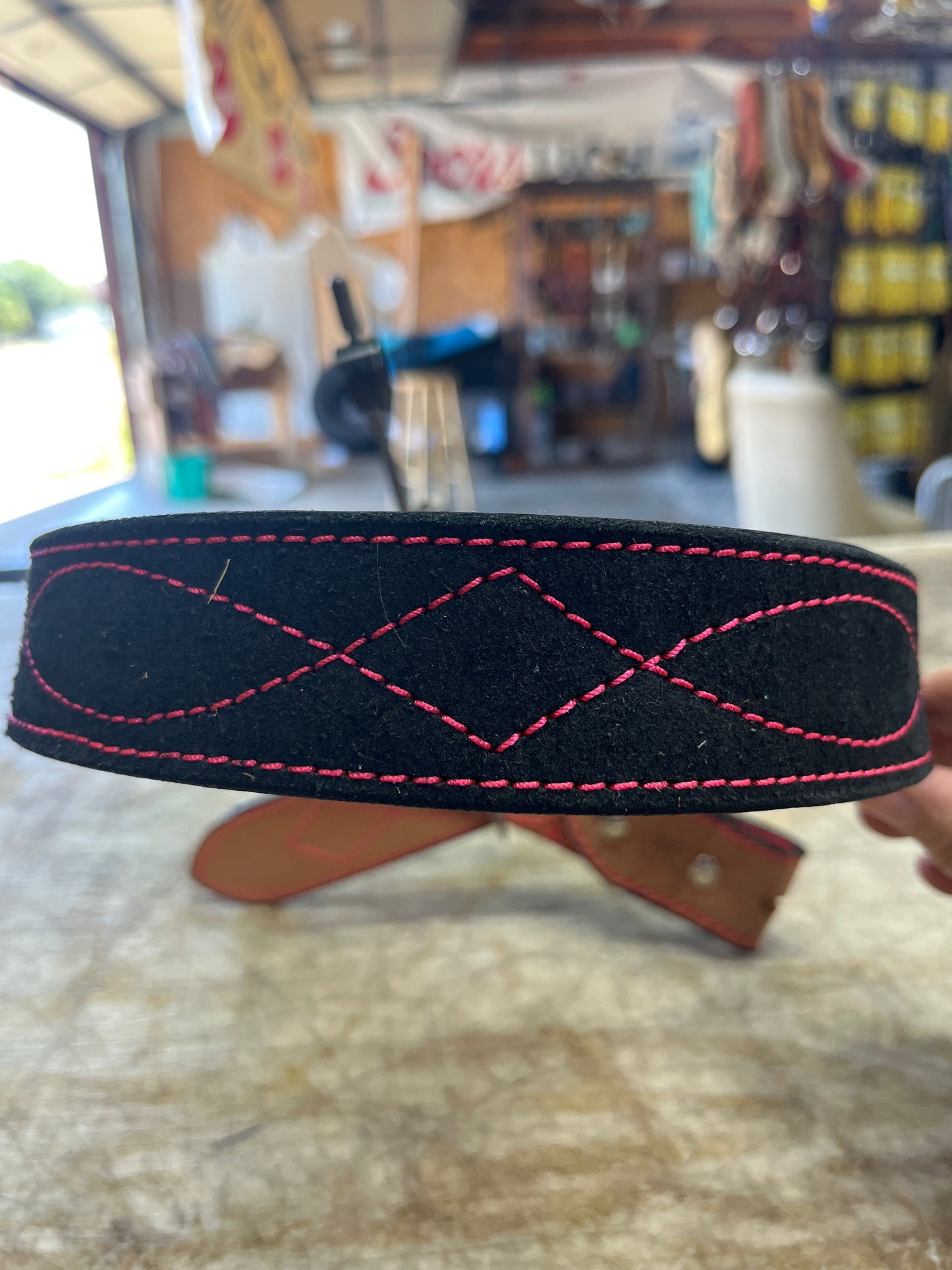 25.5 Pink Stitched belt