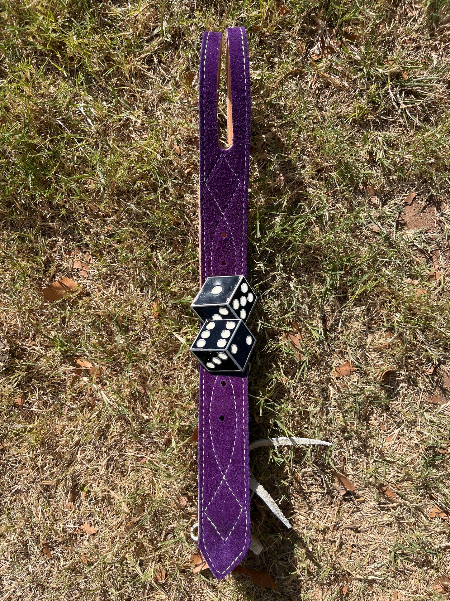 Purple Headstall with Dice buckle