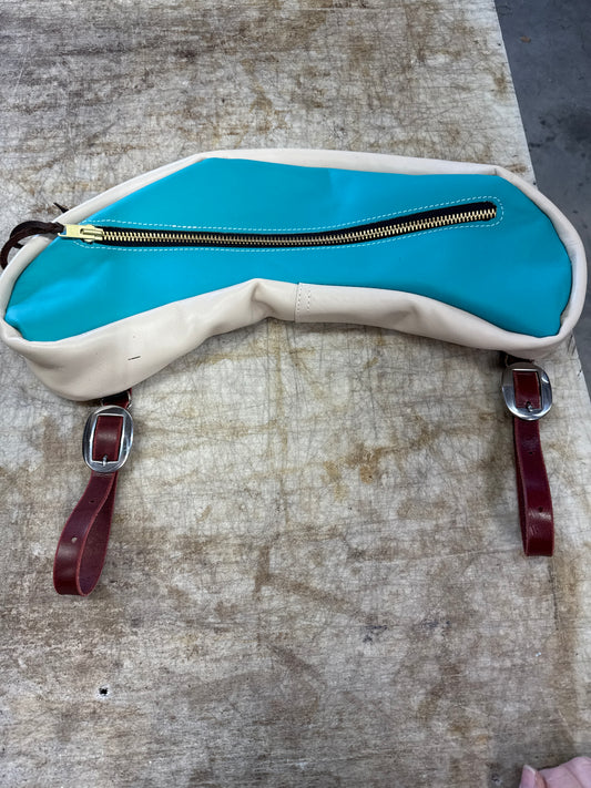 Turquoise large cantle bag