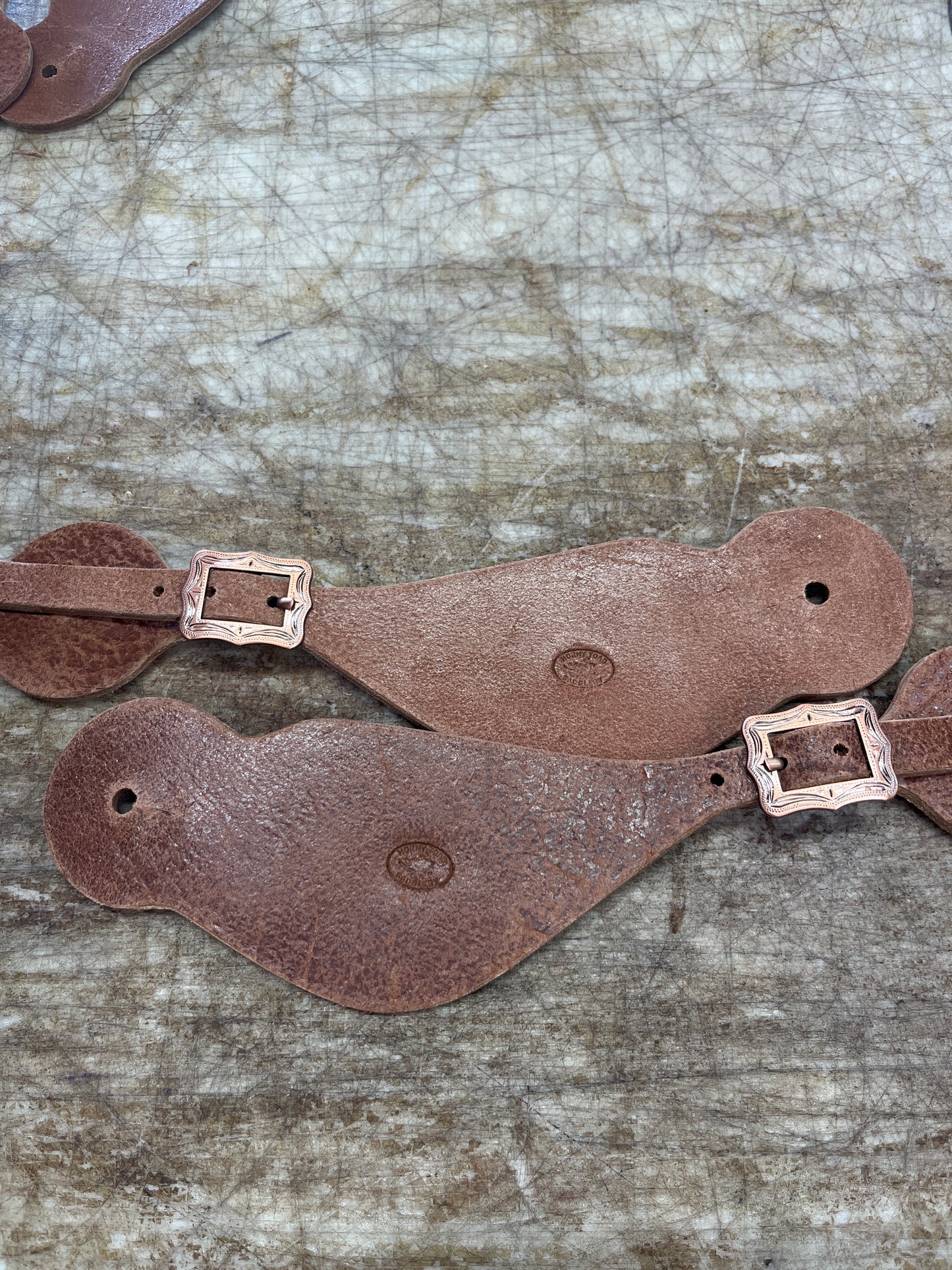 Large spur straps with copper  buckles