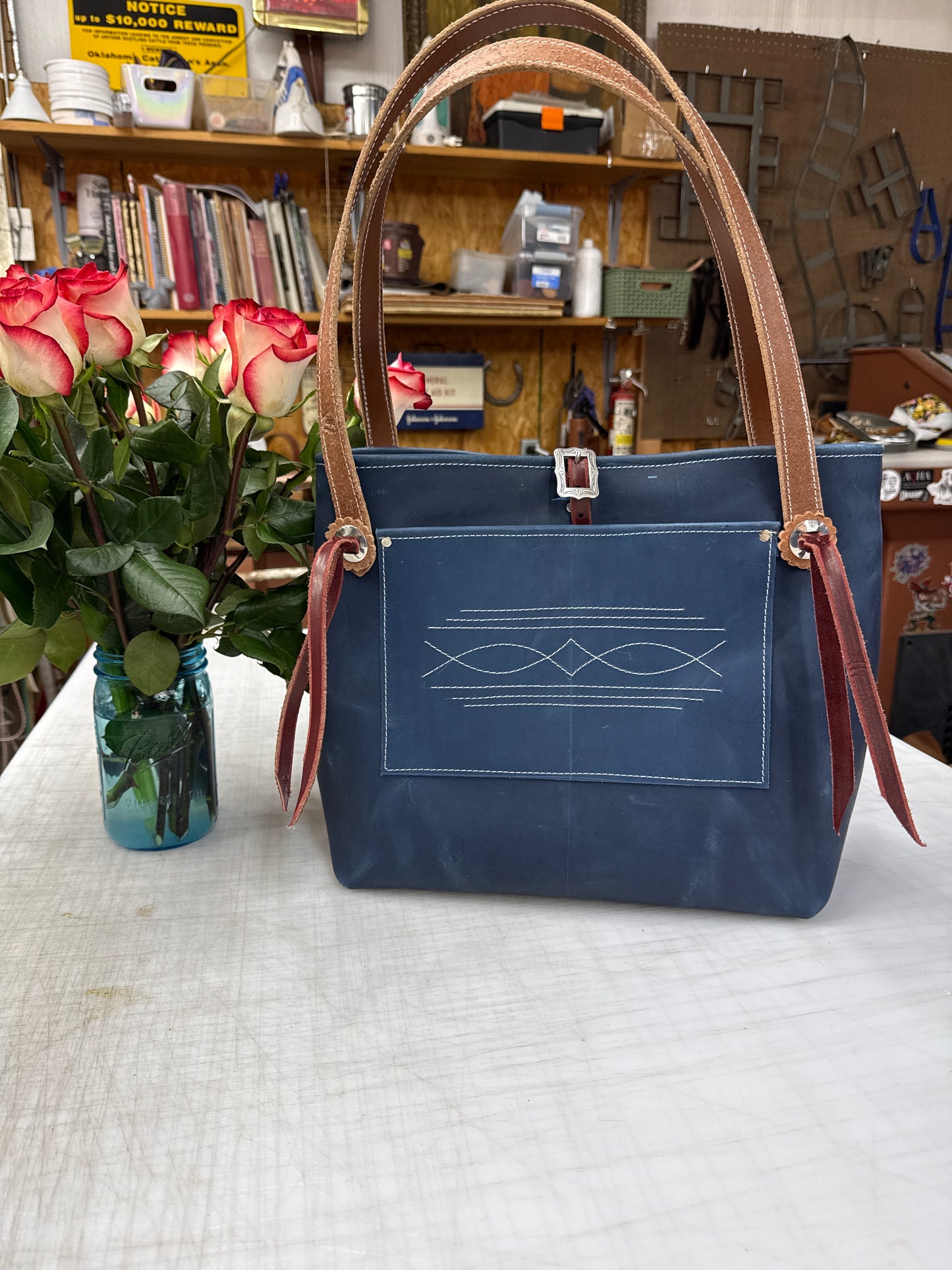 Dark blue tote