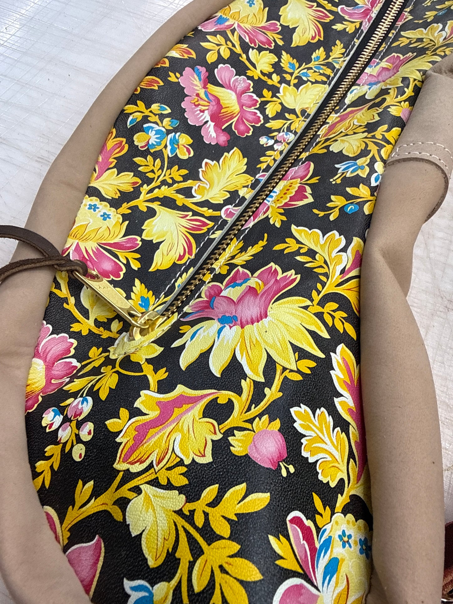 Black floral large cantle bag!