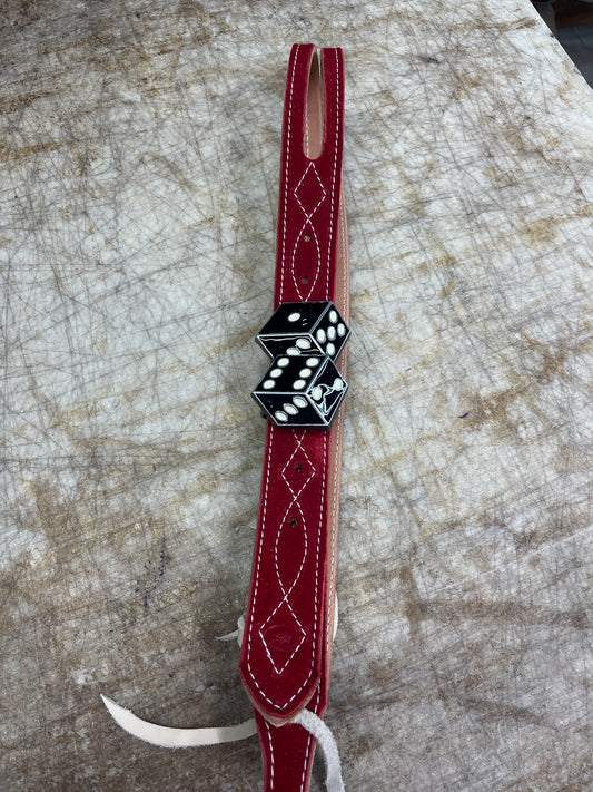 Black dice red headstall