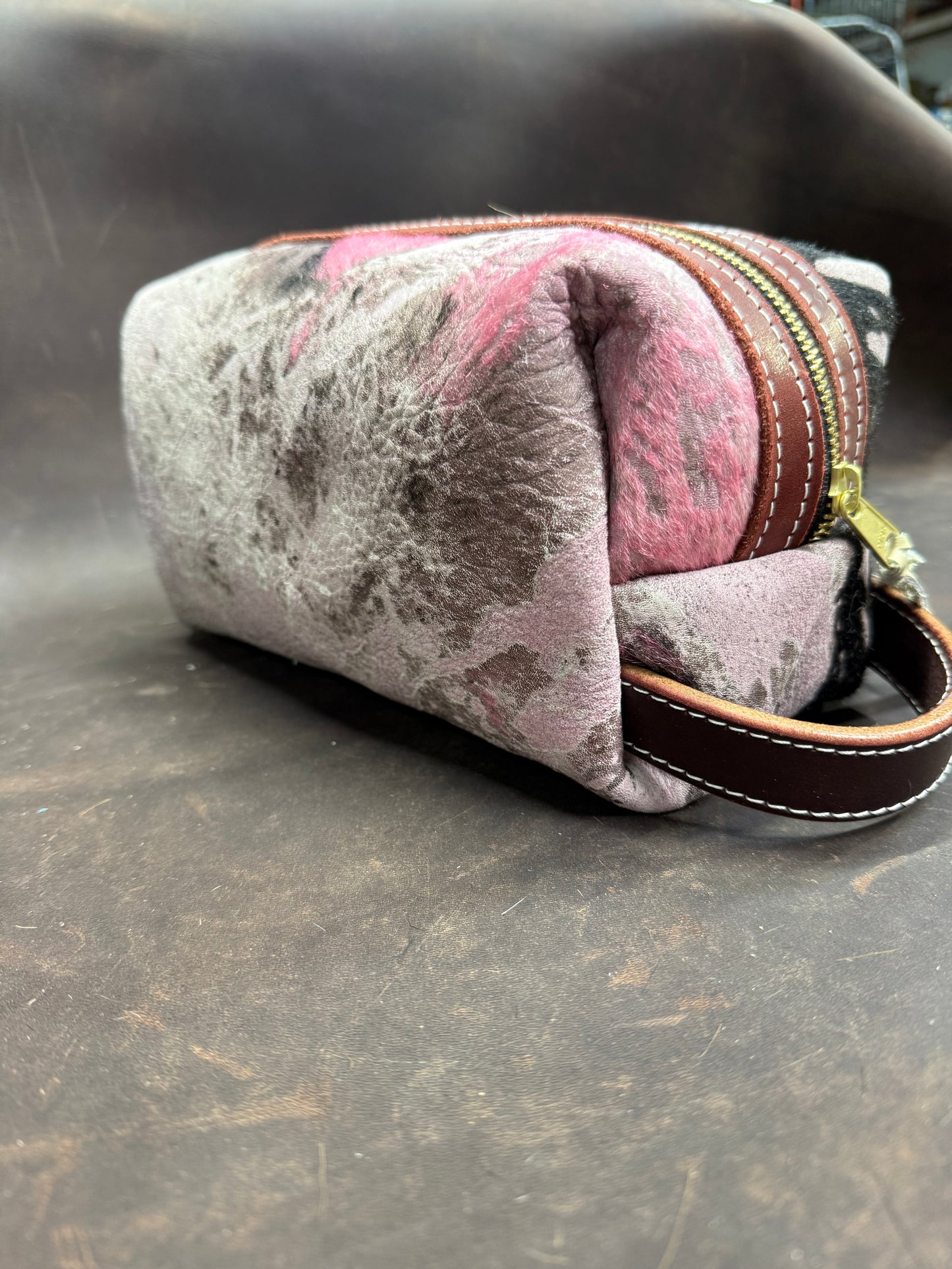Pink and black bag