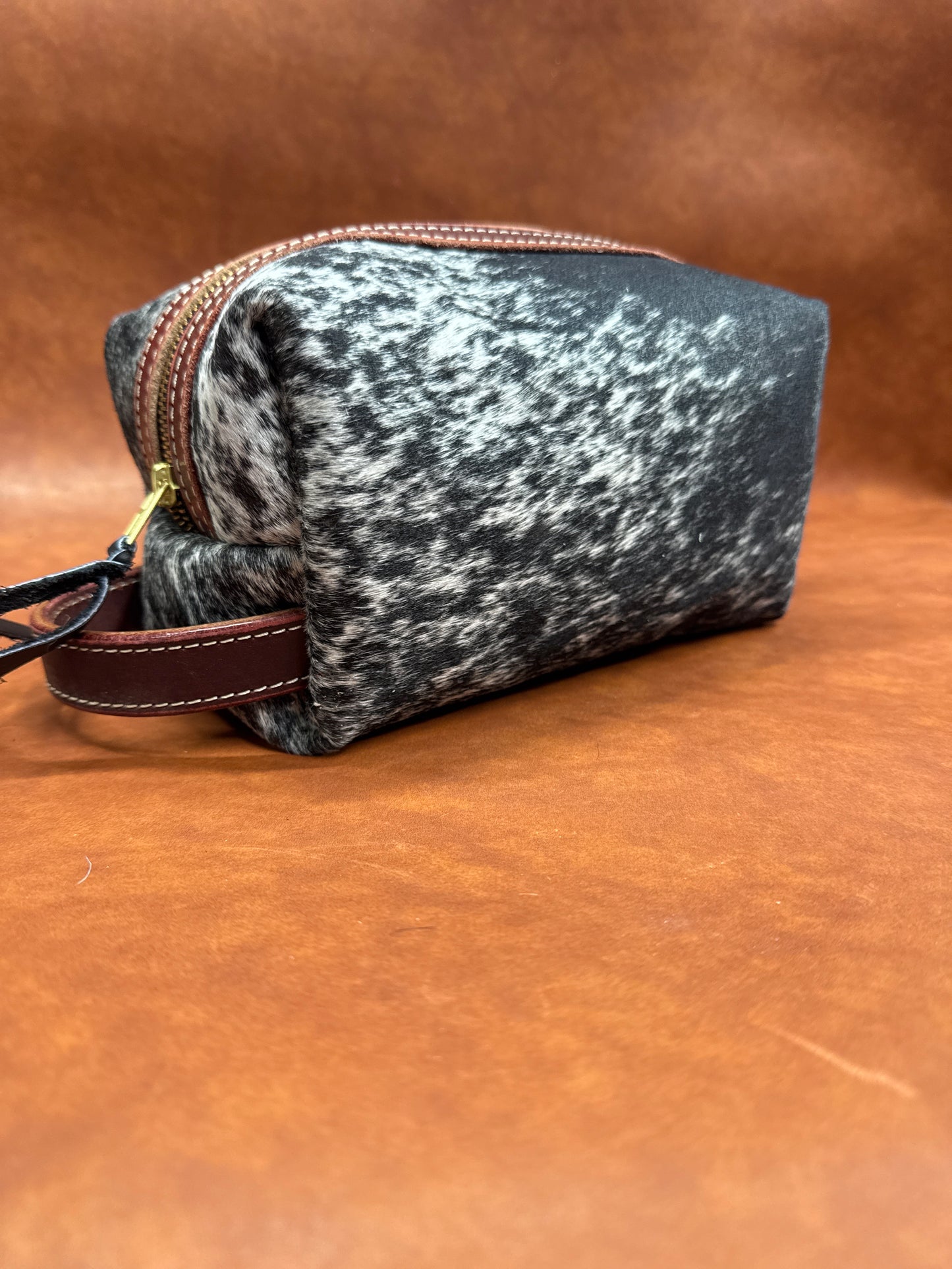 Black and white hair on bag