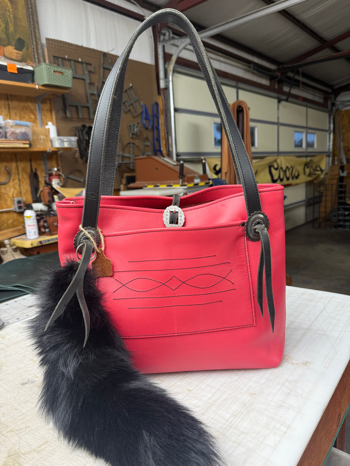 Pink and black tote!