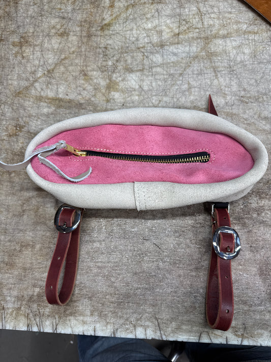 Small rough out pink bag