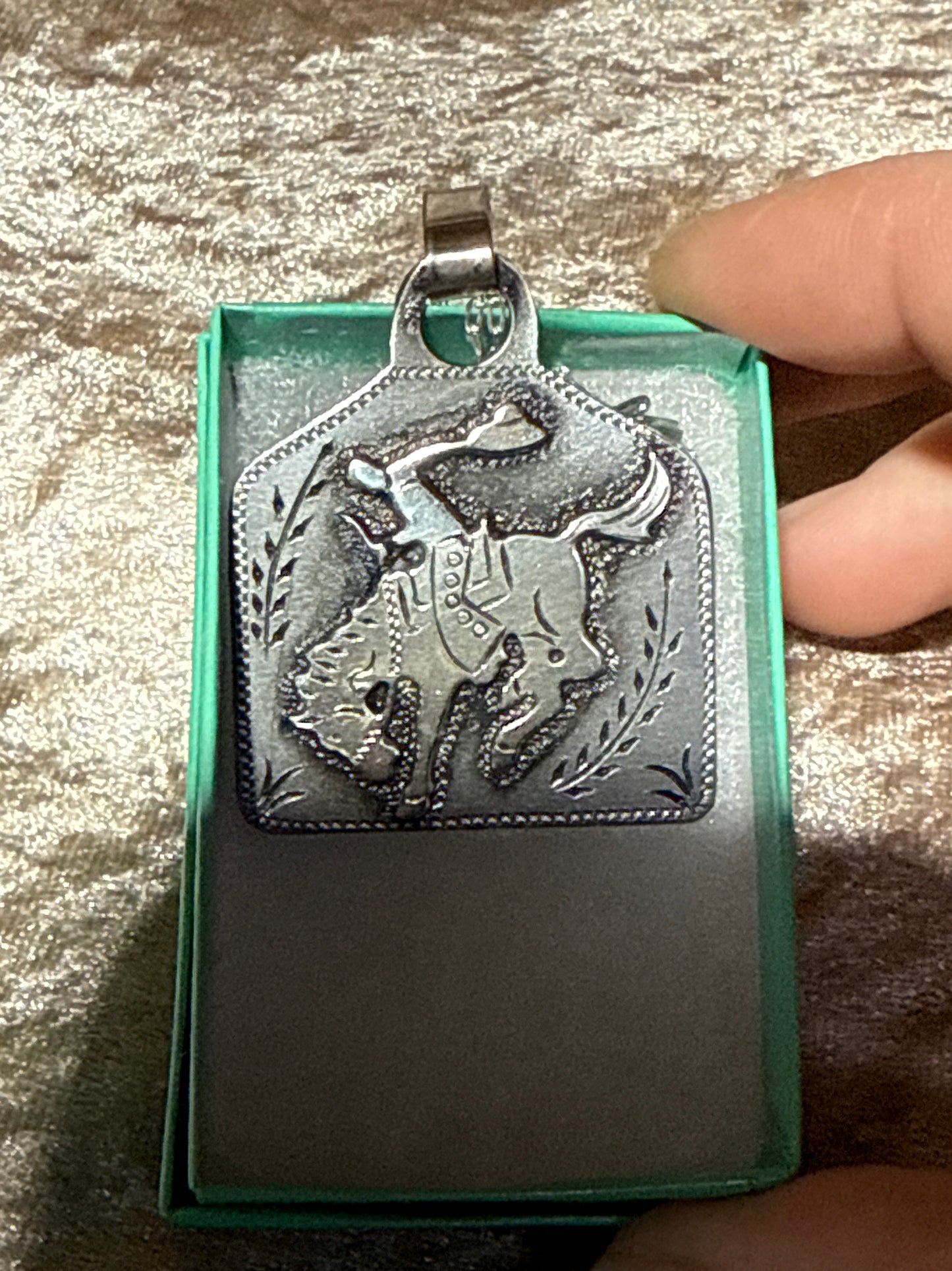 Bucking horse pendent