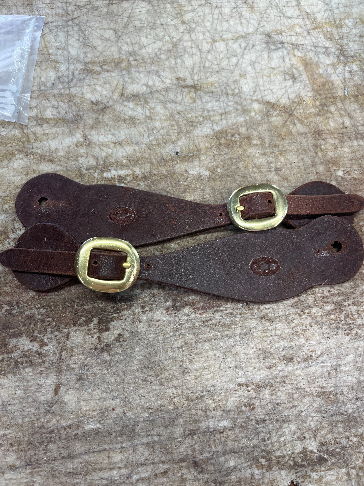 Small spur straps brass buckle