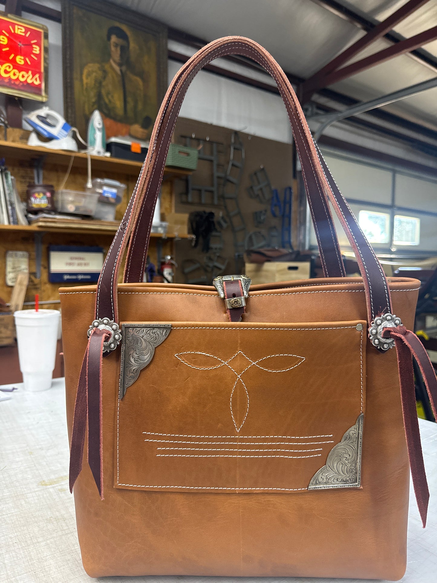 Vintage silver tote