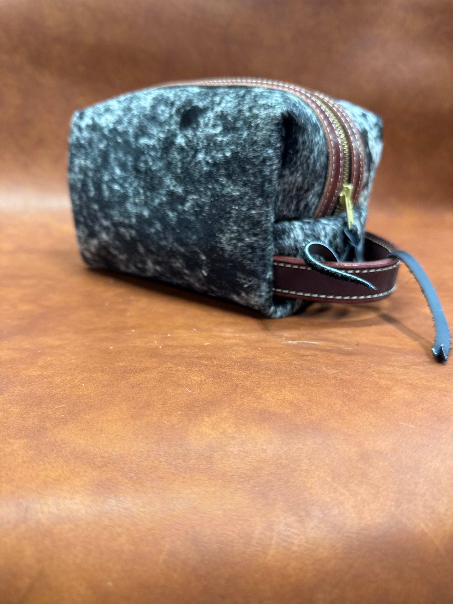 Black and white hair on bag