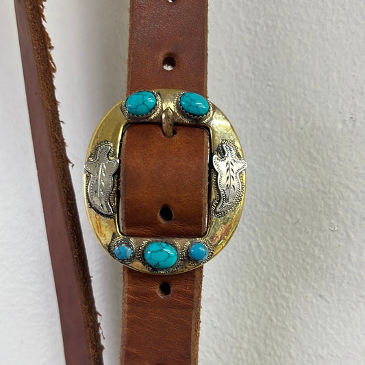 Turquoise mounted Brass buckle